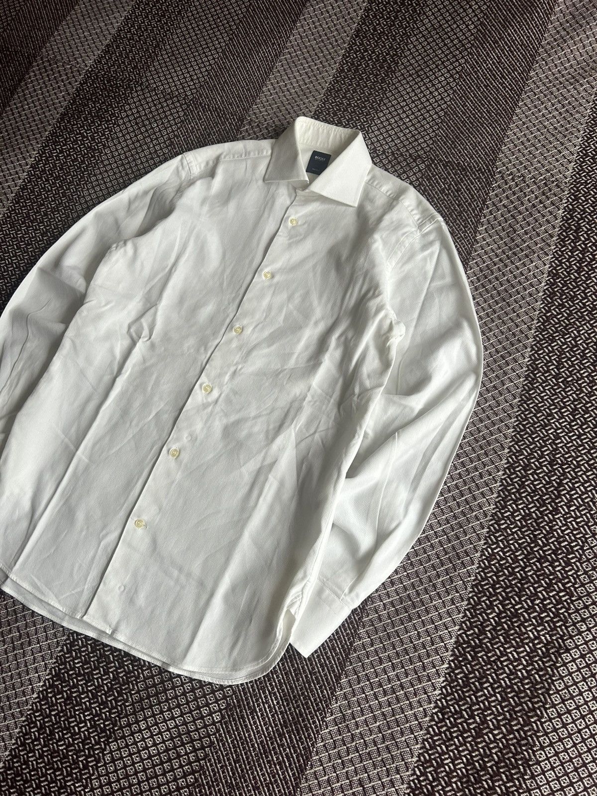 Boggi Boggi Milano White Shirt Mens Regular Fit Solid Style Size M Size US M / EU 48-50 / 2 - 2 Thumbnail