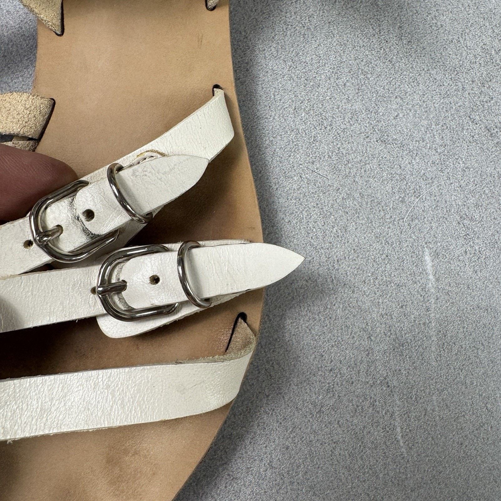 Balenciaga Balenciaga Bickle White Leather Gladiator Ankle Sandals 37 Size US 7 / IT 37 - 17 Thumbnail