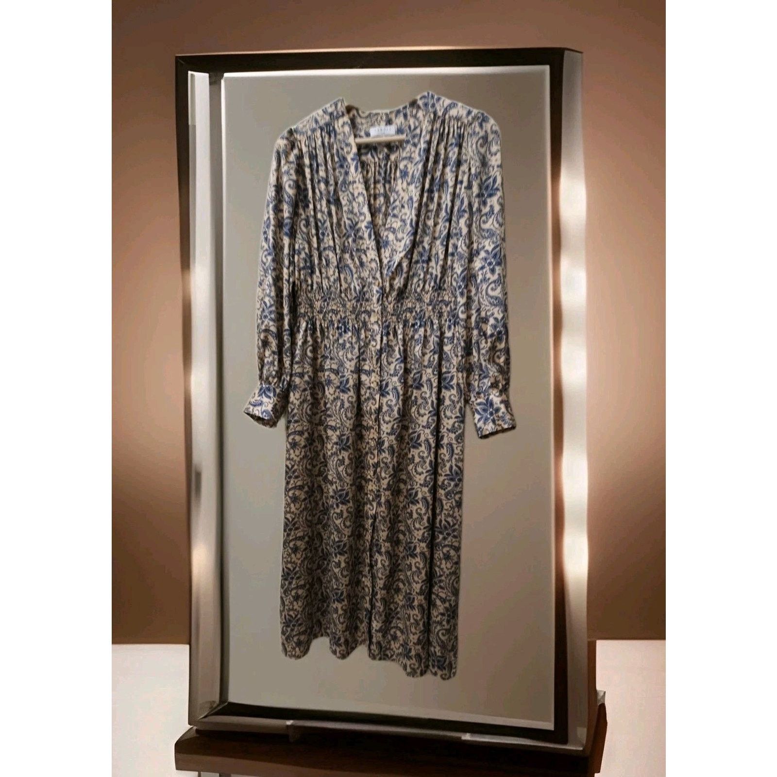 Sandro Sandro Paris Midi Dress Floral blue Beige Size 36 Size M / US 6-8 / IT 42-44 - 1 Thumbnail