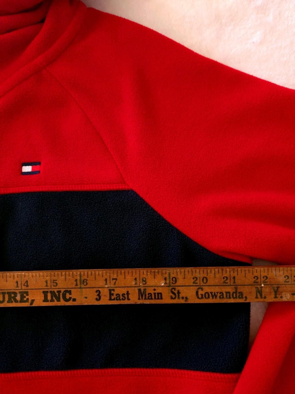 Tommy Hilfiger Vtg Y2K Tommy Hilfiger XL Fleece Zipper Red Jacket Hoodie Size XL / US 12-14 / IT 48-50 - 8 Thumbnail