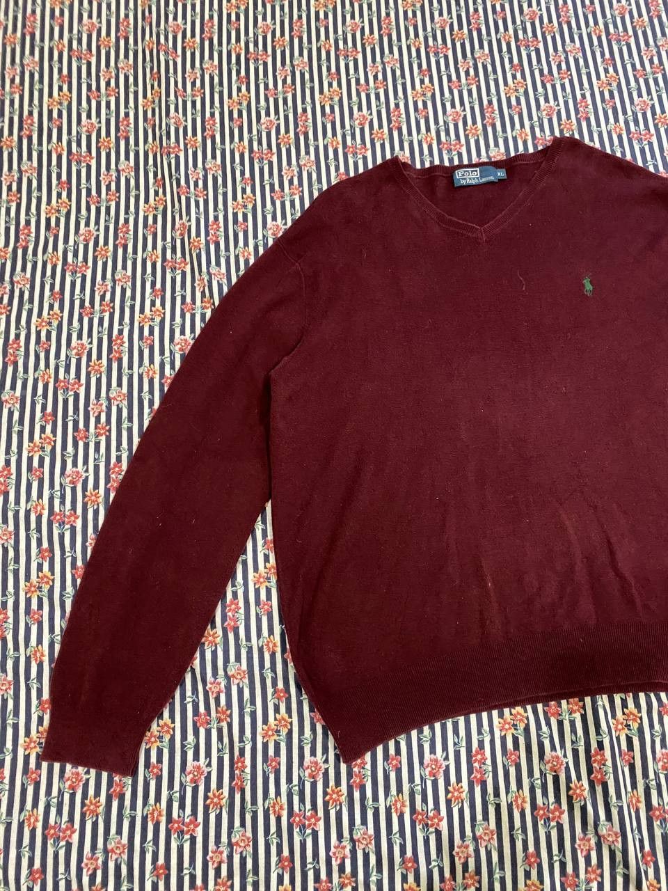 Polo Ralph Lauren Polo Ralph Lauren Sweater Burgundy Embroidered Logo Size US XL / EU 56 / 4 - 12 Thumbnail