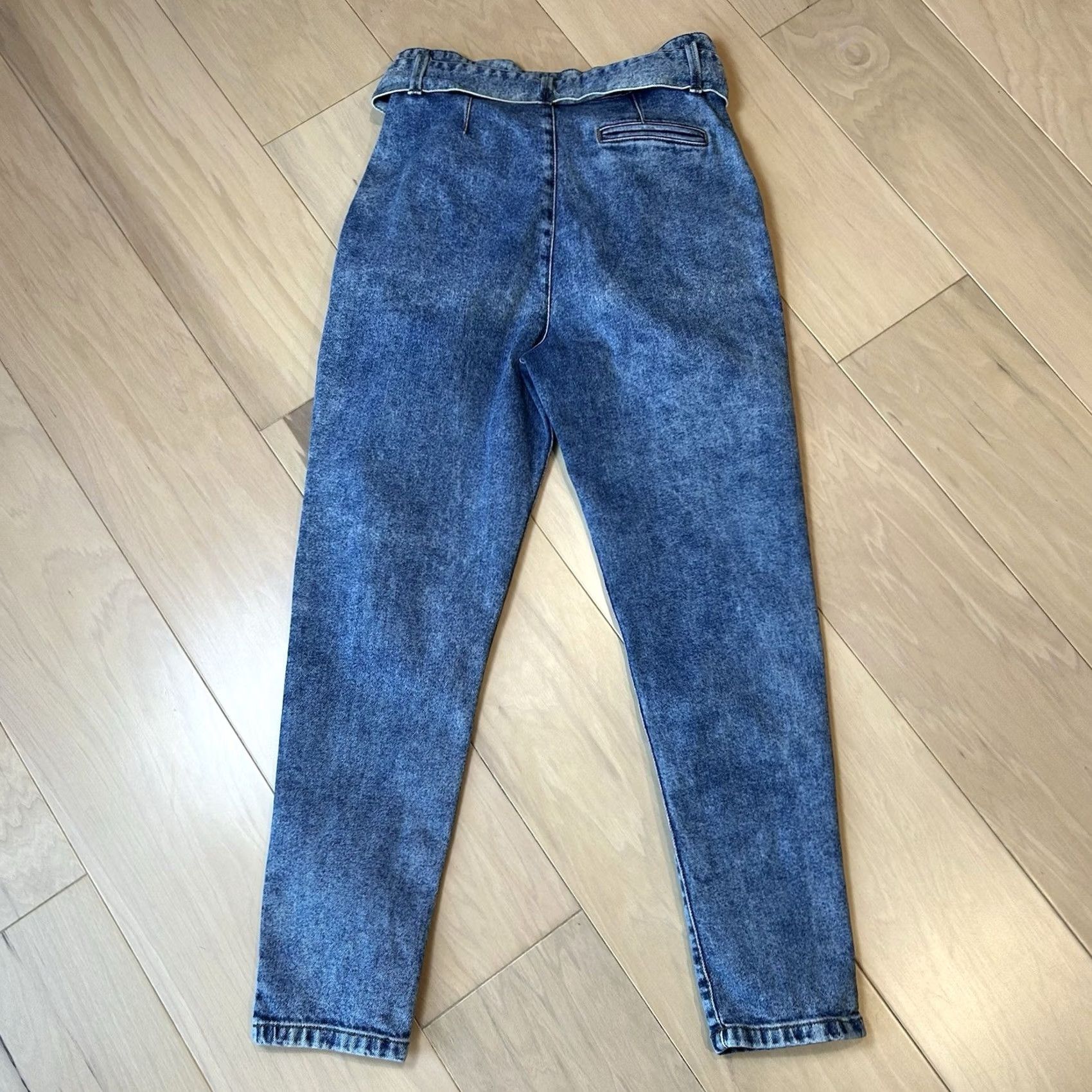 Vintage VINTAGE: No Sézane Austin Trousers Blue Denim Paperbag Tie Waist Women FR 38 Jeans Slim? No Size 26" / US 2 / IT 38 - 3 Thumbnail