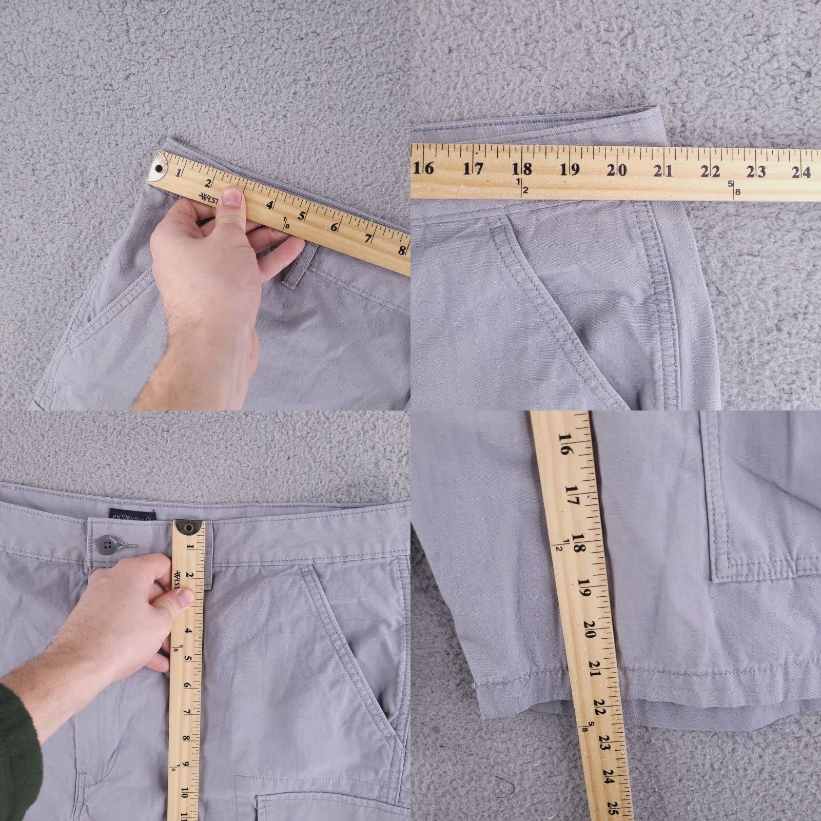 Levi's Levis Shorts Cargo Gray Cotton 40 Mens Regular Flat Front Front Type Ripstop Utility Size US 40 / EU 56 - 8 Thumbnail