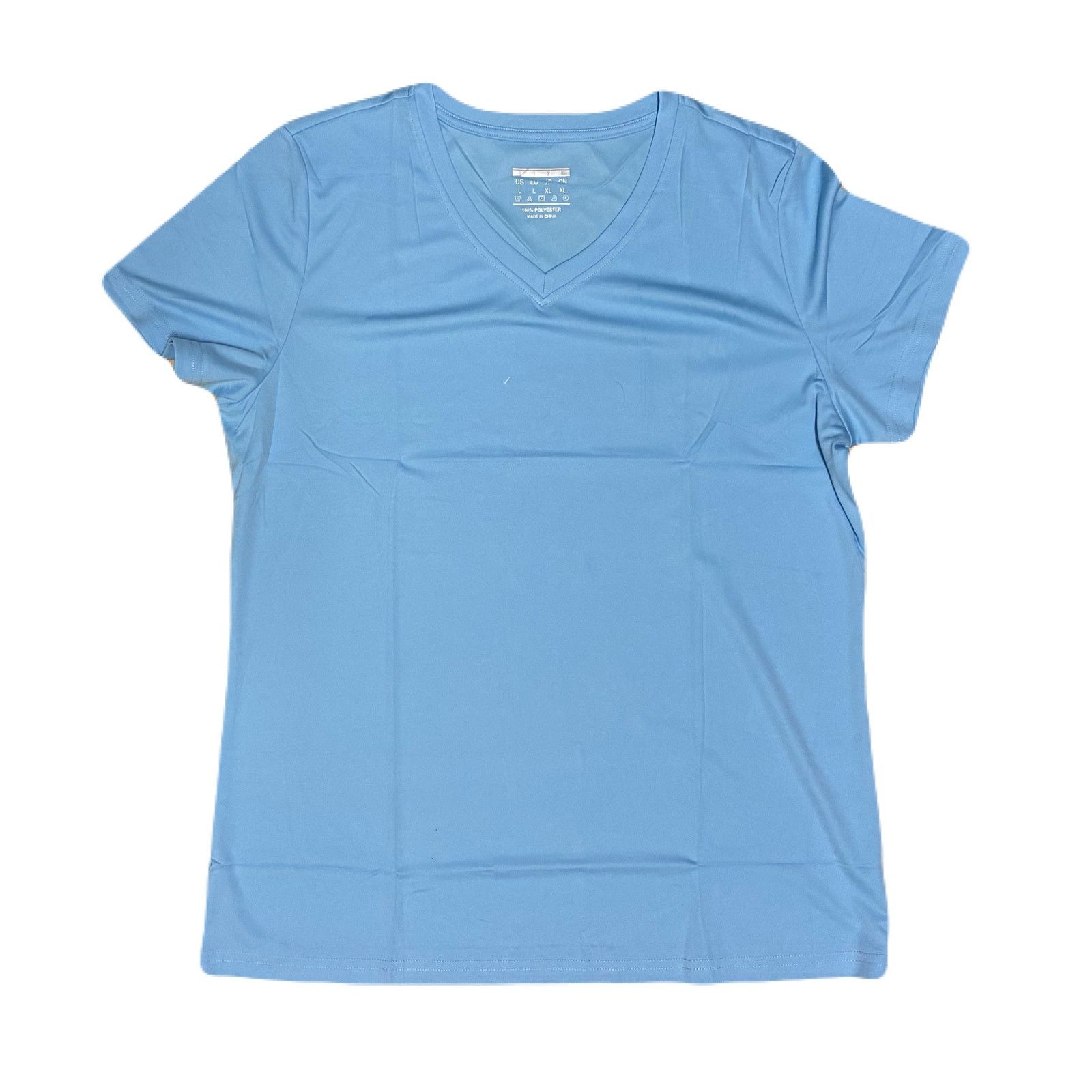 The Unbranded Brand T-Shirt For Women’s Short Sleeve V Neck Dry Workout Top Sz L Size L / US 10 / IT 46 - 3 Thumbnail