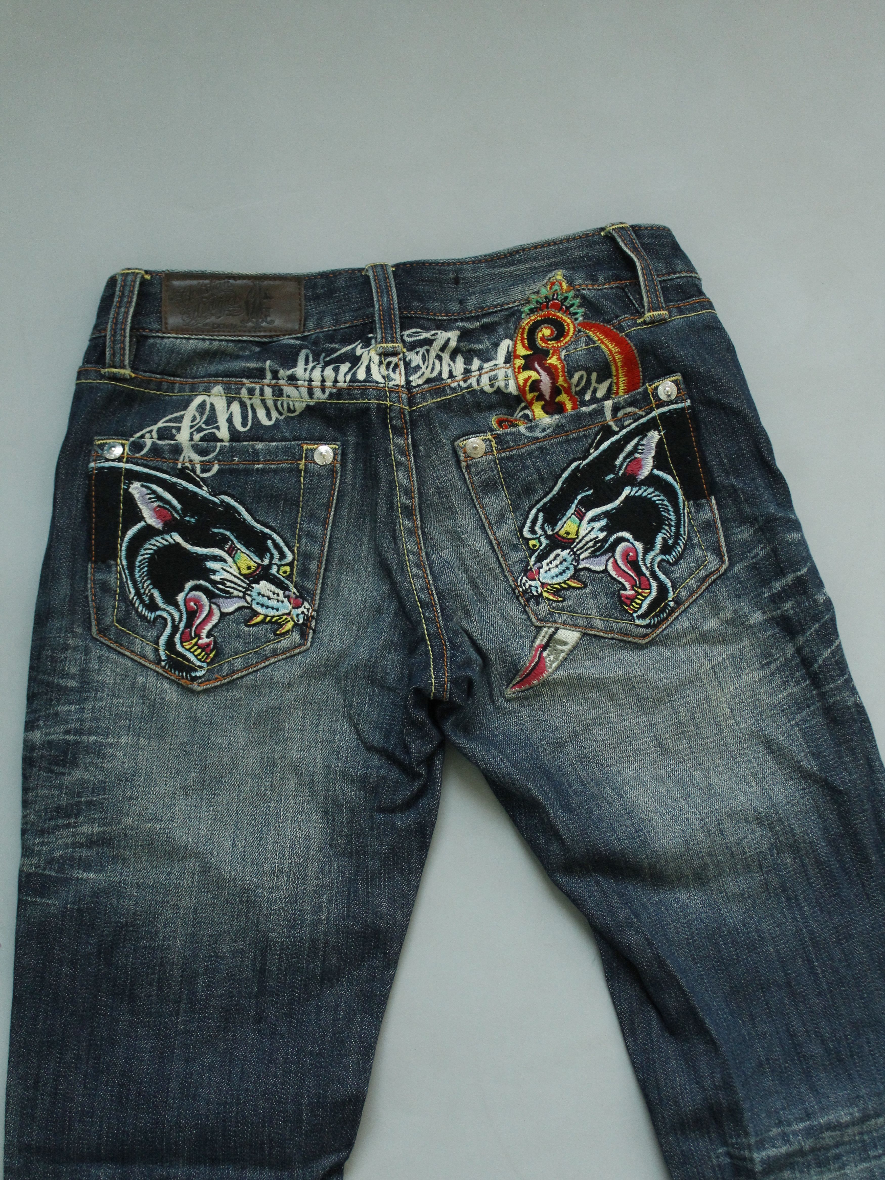 Christian Audigier × Ed Hardy CHRISTIAN AUDIGIER 🐅 26/33 WOMENS JEANS TIGERS EMBROIDERY Size 26" / US 2 / IT 38 - 5 Thumbnail