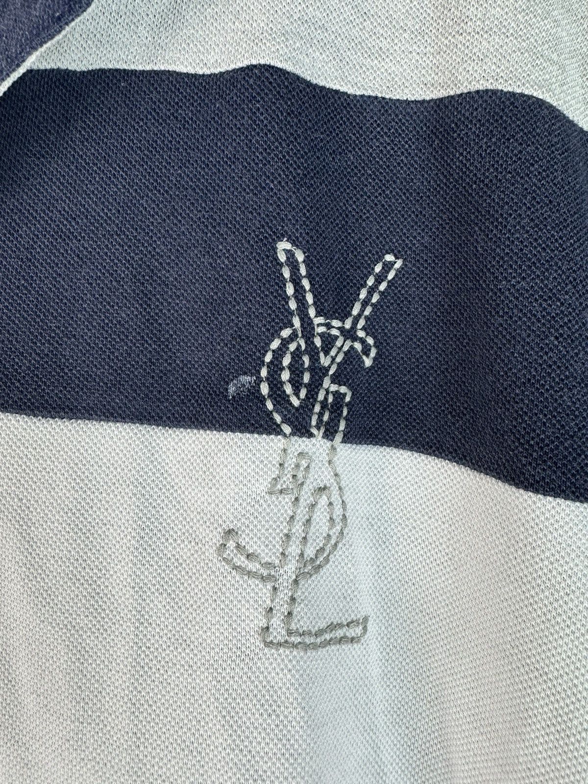 Designer Yves Saint Laurent YSL big logo script polo shirt hype rare Size US XL / EU 56 / 4 - 4 Thumbnail