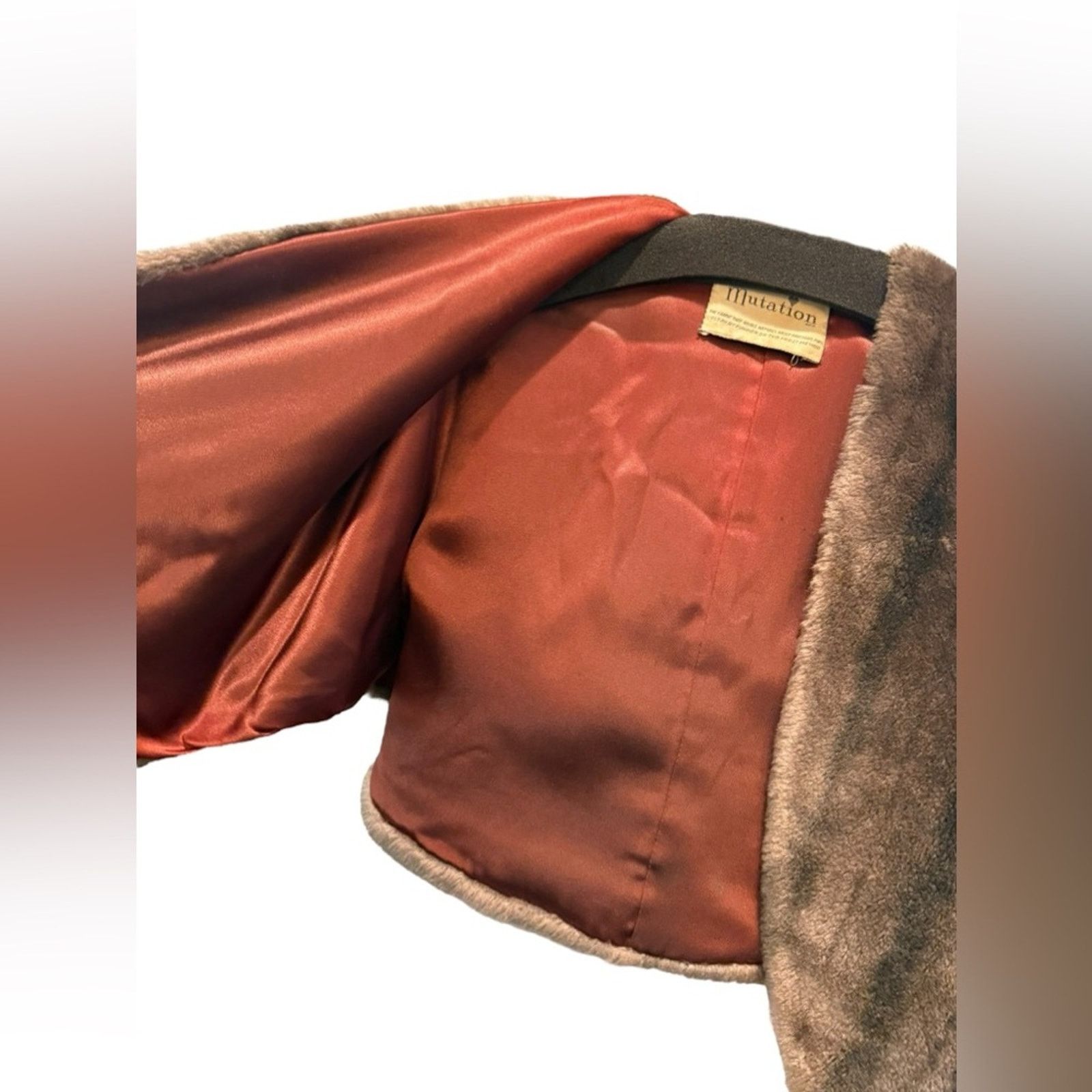 Vintage Vintage Brown Mink Fur Stole Capelet w/ Pockets Silk Lined Size ONE SIZE - 3 Thumbnail