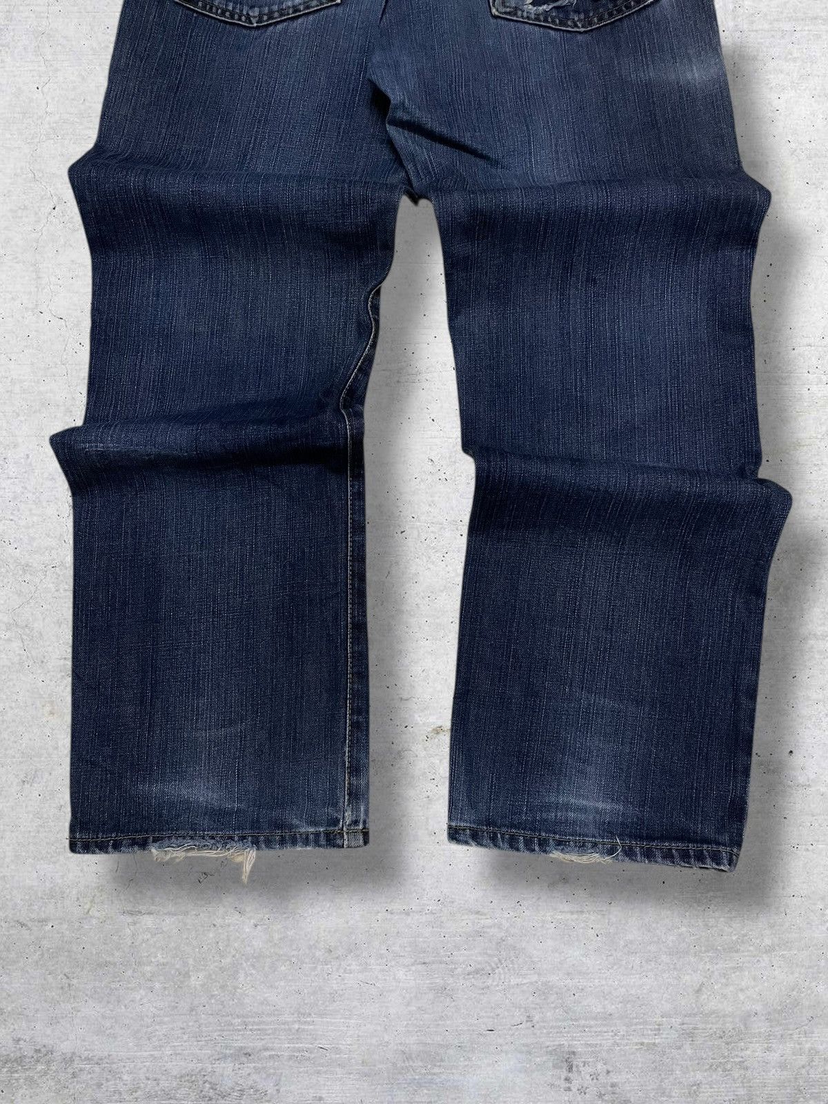 Edwin VINTAGE EDWIN 90S JAPAN OG DESIGNER RIPPED INDIGO RAW DENIM Size US 31 - 10 Thumbnail