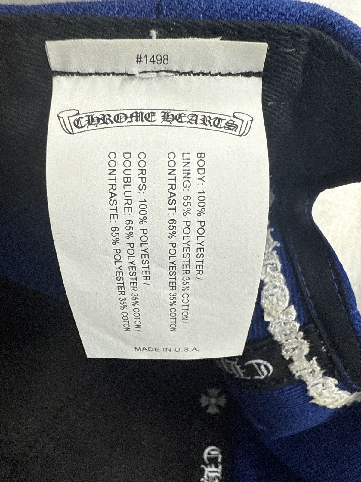 Chrome Hearts CHROME HEARTS LETTER HAT BLUE WHITE Size ONE SIZE - 4 Thumbnail