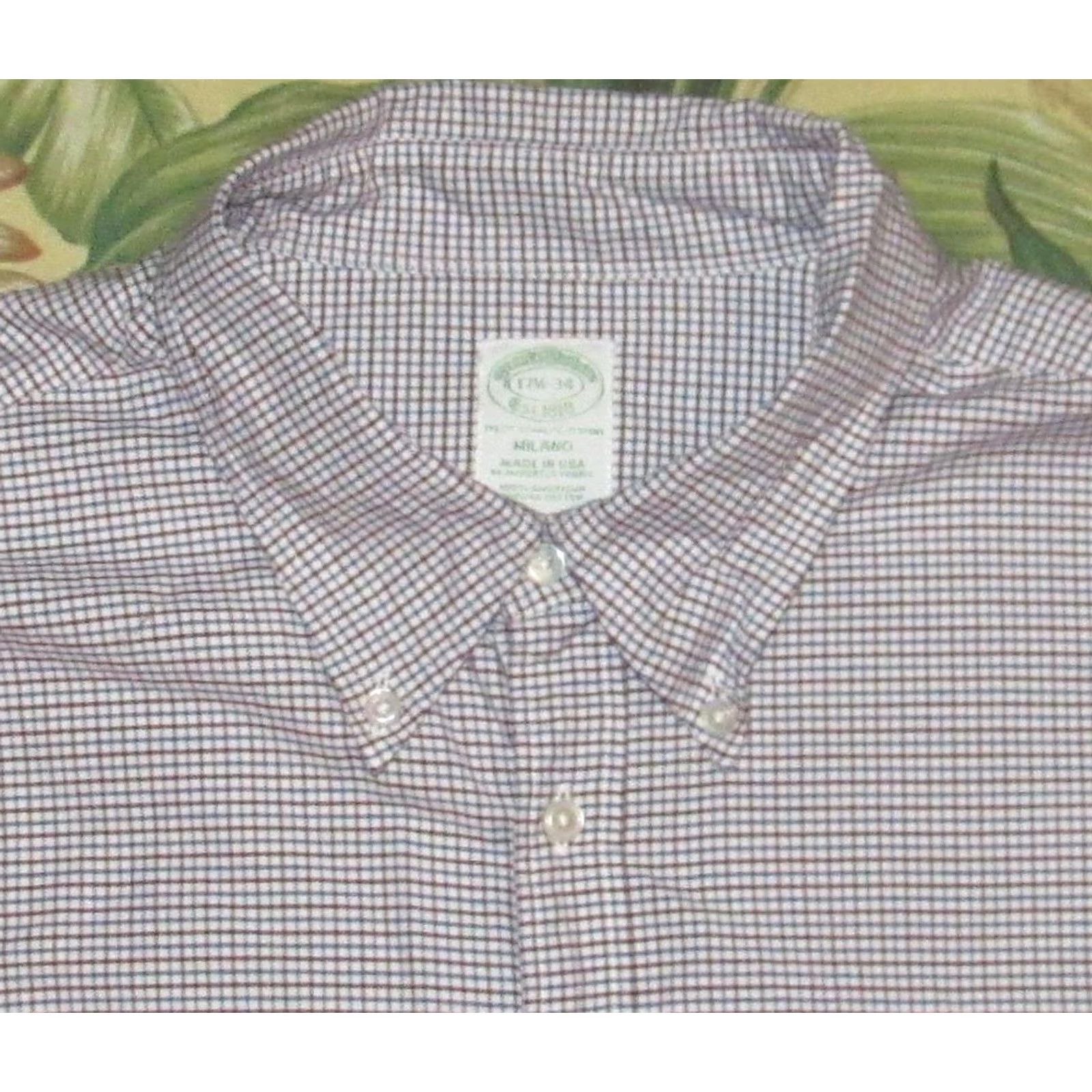 Brooks Brothers BROOKS BROTHERS White Check Long Sleeve Button Down Shirt Made In USA 17.5-34 Shirt Mens XS Size US XXL / EU 58 / 5 - 2 Thumbnail