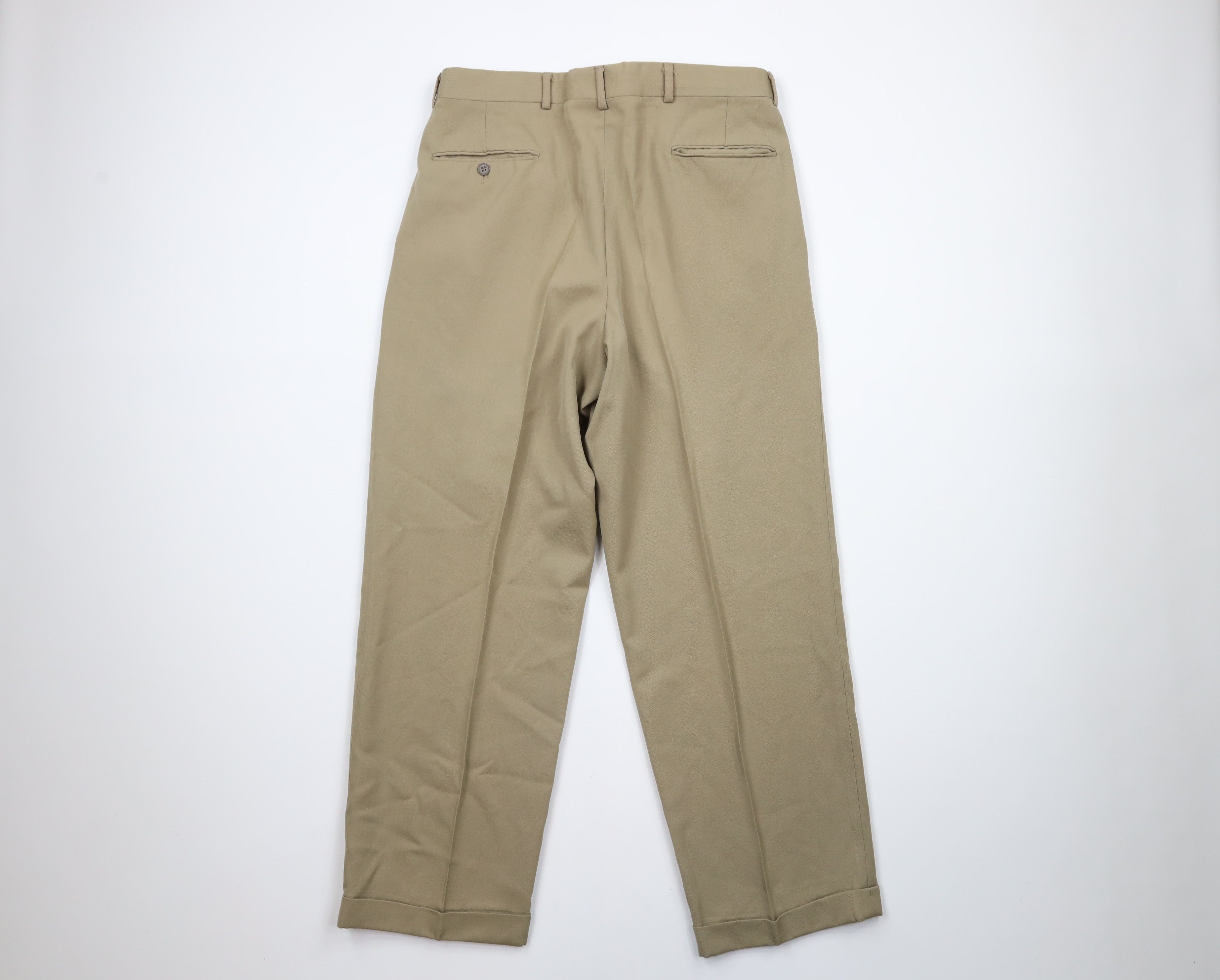 Givenchy × Vintage Vintage 90s Givenchy Cuffed Wool Chino Pants Trousers Beige Size US 32 / EU 48 - 8 Thumbnail