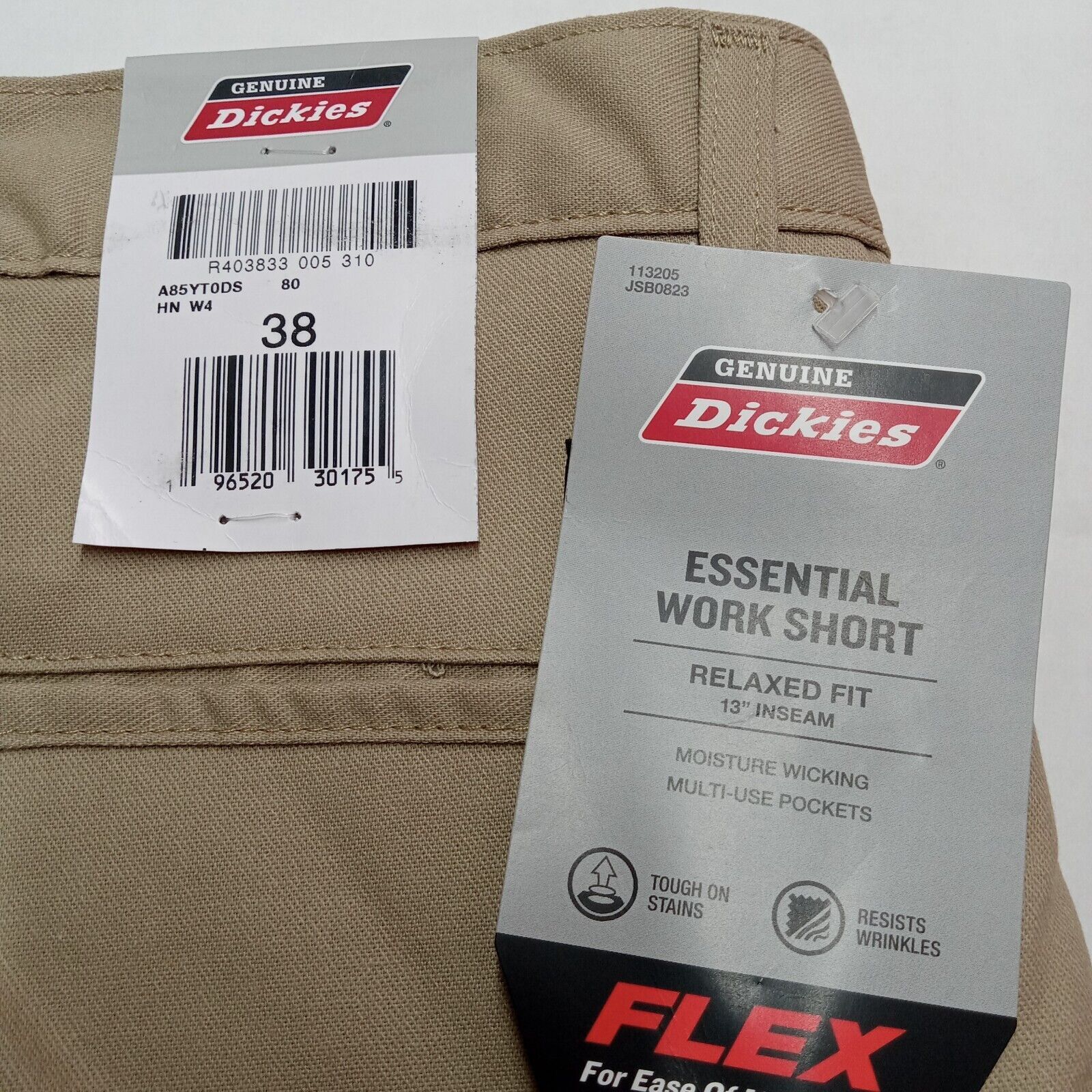 Dickies Dickies Shorts Men's 38 Flex Relaxed Fit 13” Inseam Beige Size US 38 / EU 54 - 4 Thumbnail