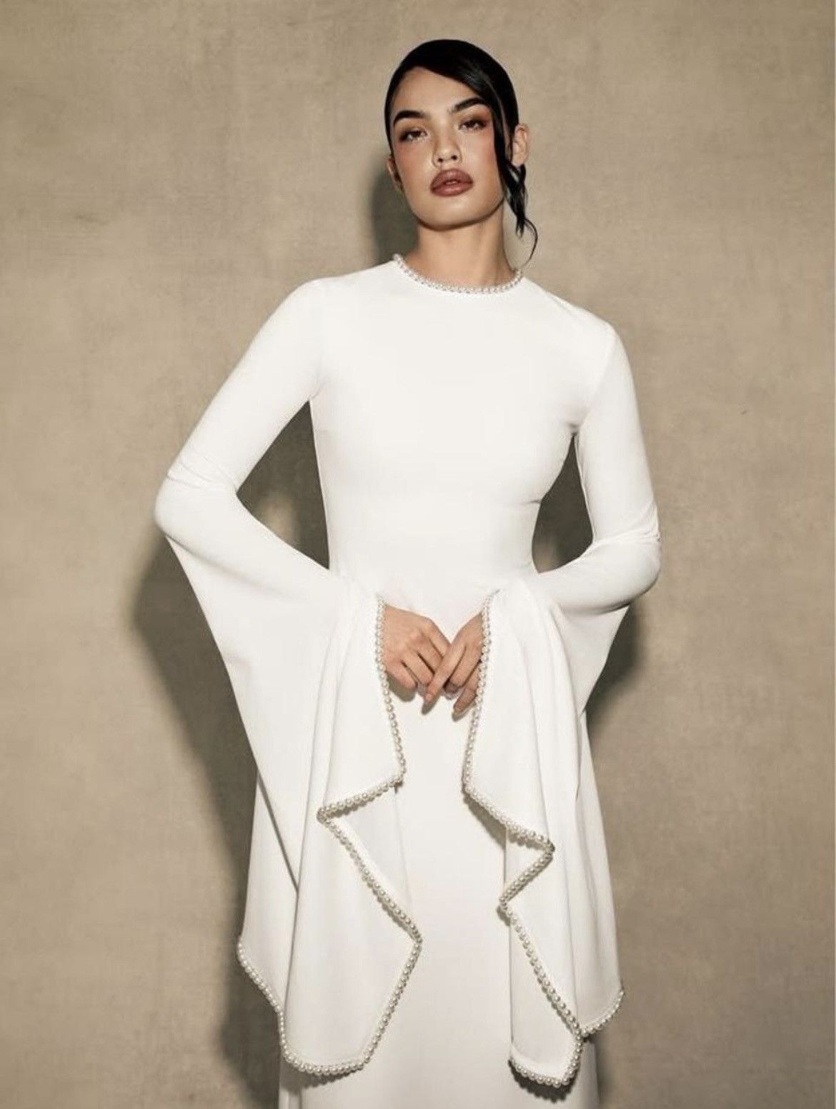 Other Khanums Kadela Ivory Long Sleeve Maxi Gown (BNWT) Size XS / US 0-2 / IT 36-38 - 1 Thumbnail