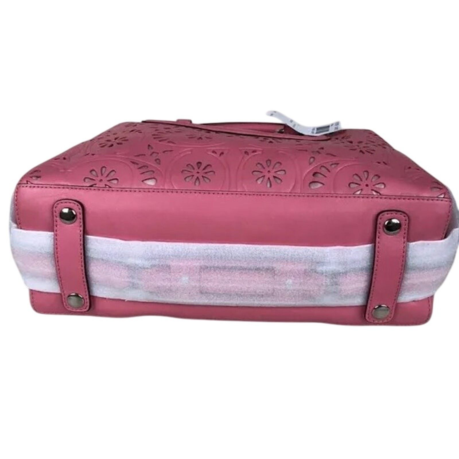 Coach Coach Leather Lace Eyelet Ashley Carryall Purse Pink NWT Size ONE SIZE - 9 Thumbnail