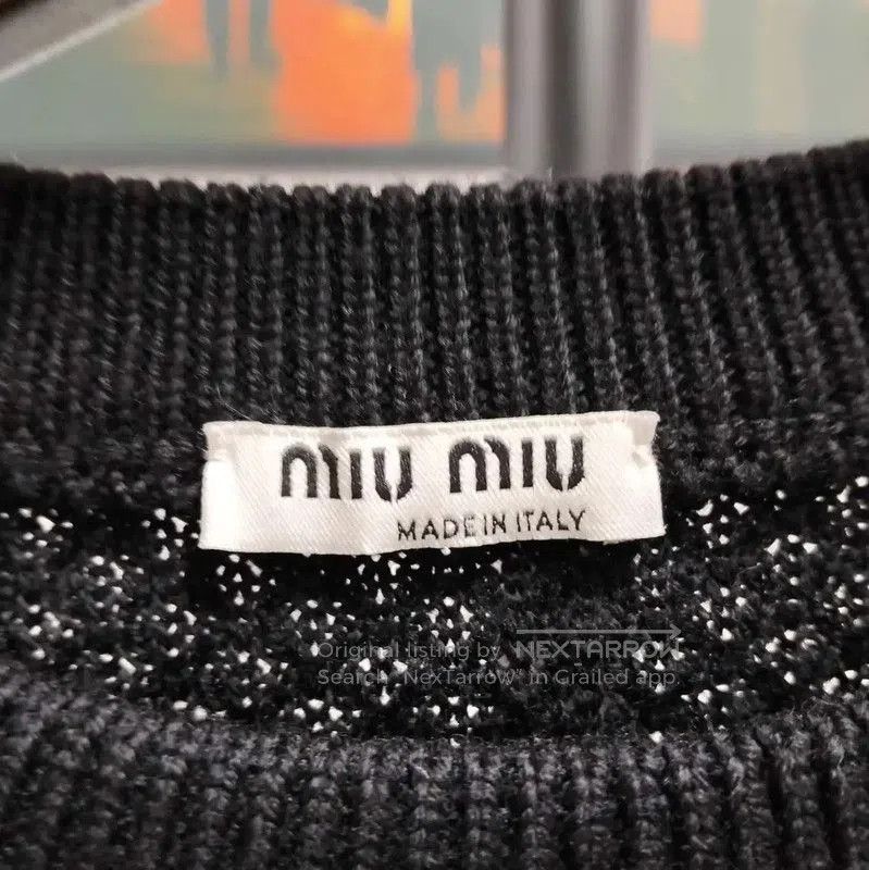 Miu Miu Miu Miu Summer Black Cotton Short Sleeve T-Shirt . Size L / US 10 / IT 46 - 3 Thumbnail