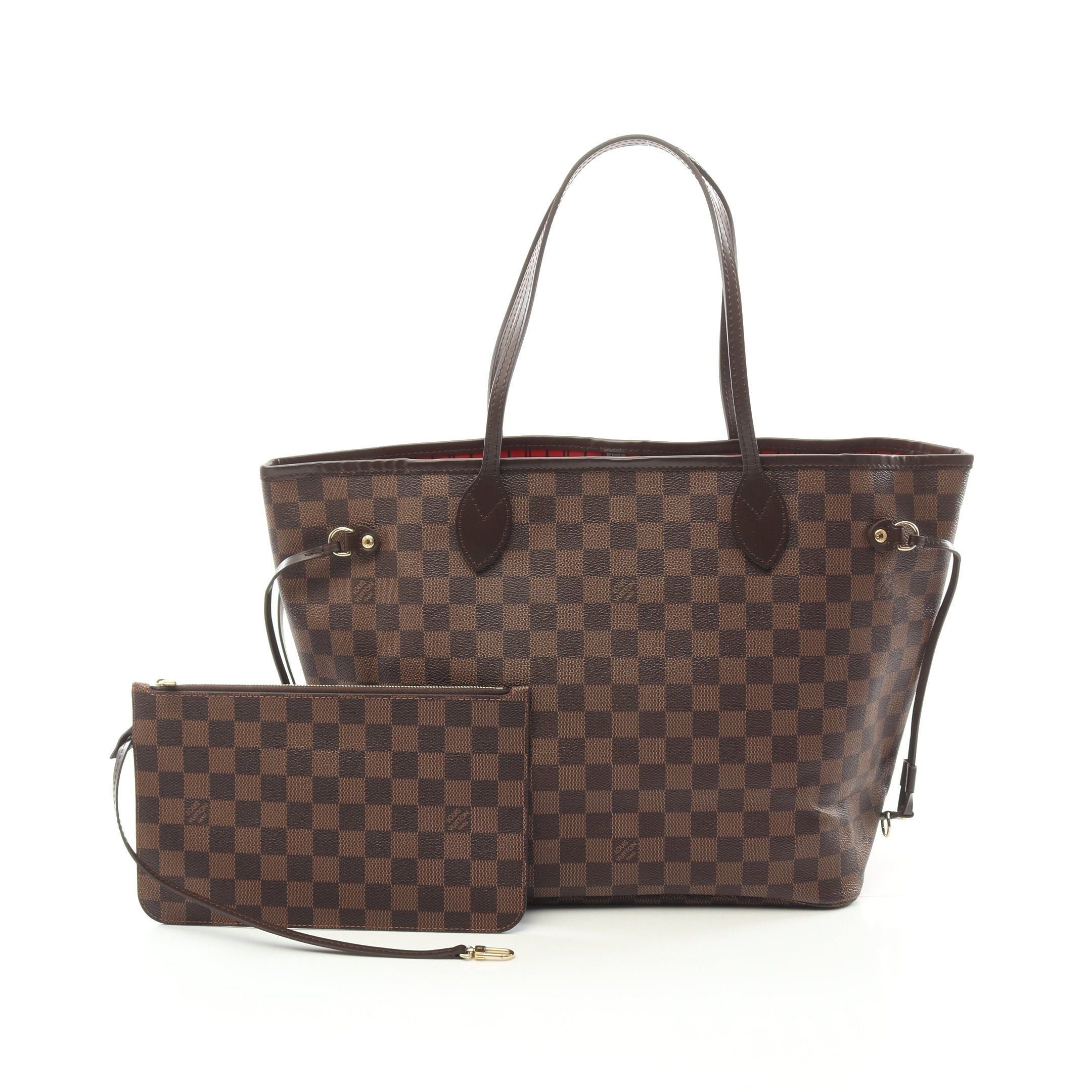 Louis Vuitton Louis Vuitton Neverfull Mm Damier Ebene Cerise Shoulder Bag Tote Leather Brown Size ONE SIZE - 1 Thumbnail