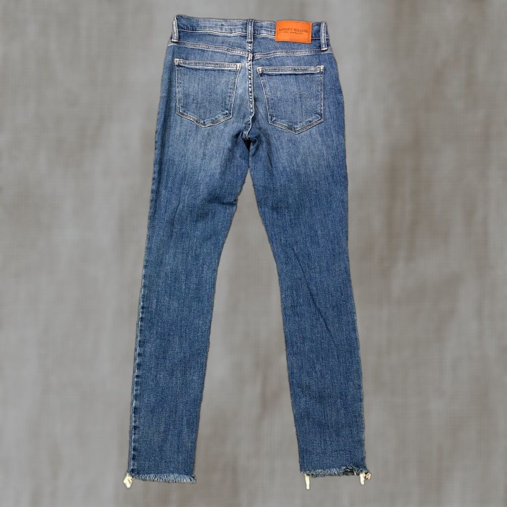 Lucky Brand Lucky Brand Jeans Women Skinny 0 25 Ankle Raw Hem Distressed Blue Denim Pants Size 25" / US 0 / IT 36 - 1 Thumbnail