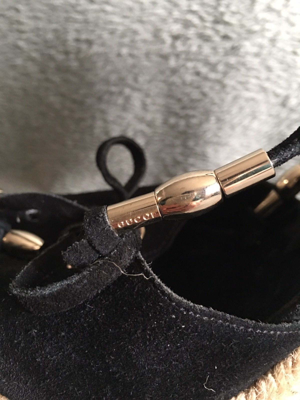 Gucci GUCCI Espadrilles Black Suede Wedge Sandals EU40 Size US 10 / IT 40 - 13 Thumbnail