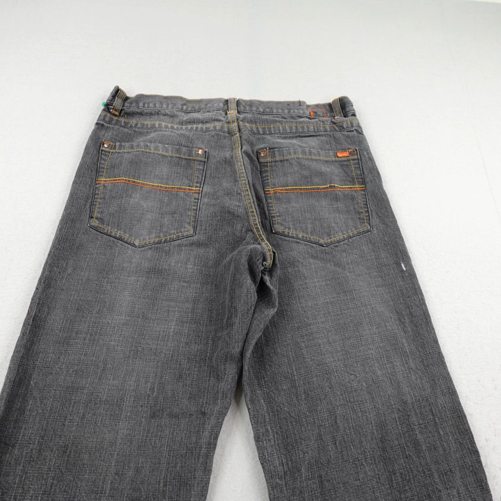 Denime VINTAGE Karl Kani Jeans Men Gray Denim Baggy 36 Adult Regular 36x34 Faded Embroidered Hip Hop Y2K Mens Size US 36 / EU 52 - 5 Thumbnail