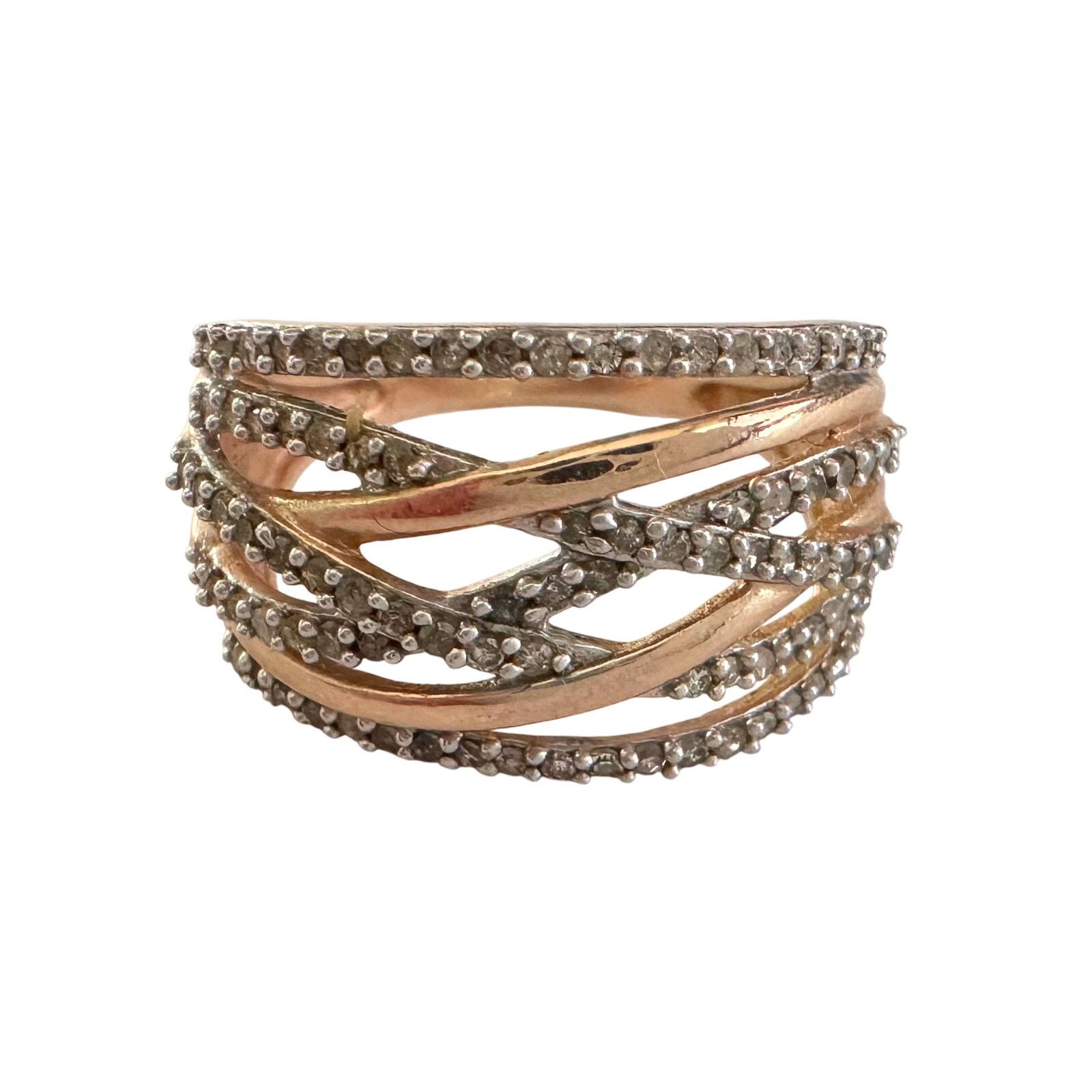 Other 1/2 Carat Natural Diamond Braided Woven Paths Ring Size 7 Size ONE SIZE - 6 Thumbnail