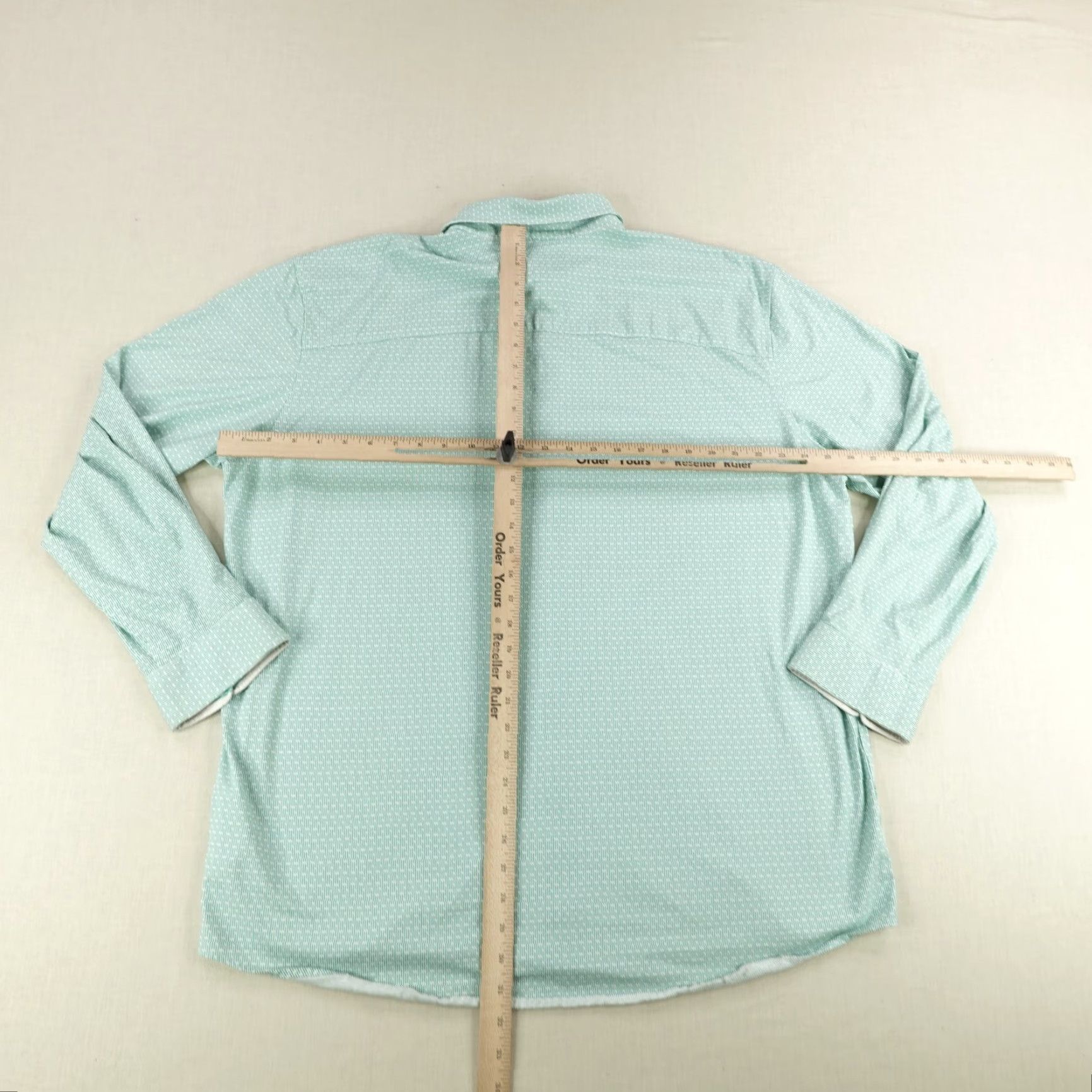 Vintage VINTAGE Buttercloth Shirt Men 3XL Green Geometric Long Sleeve Button Collared Knit Casual Business Formal Size US XXL / EU 58 / 5 - 6 Thumbnail