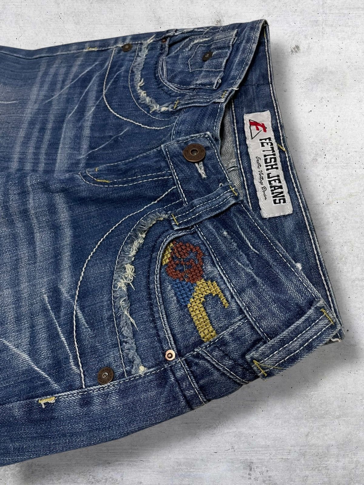 Japanese Brand VINTAGE FETISH 1990S OG JAPAN DESIGNER BAGGY WIDE LEG DENIM Size US 26 / EU 42 - 7 Thumbnail