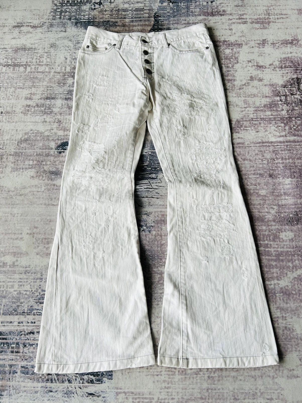 パンツ TORNADO MART white washd flare denim Tornado Mart Japan Flare Jeans