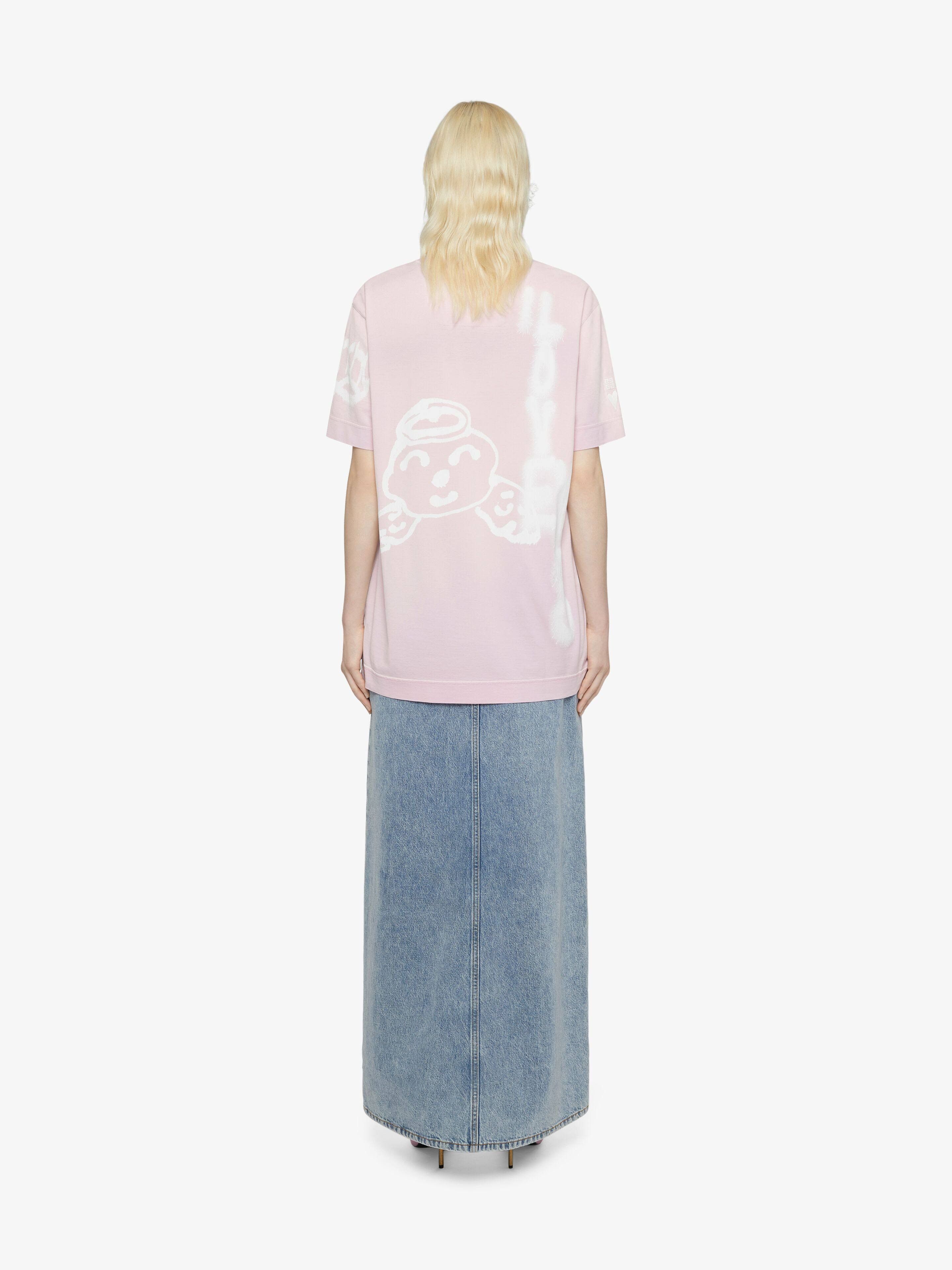 Givenchy o1srvl11e1124 Loose Fit T-Shirt in Light Pink Size XL / US 12-14 / IT 48-50 - 3 Thumbnail