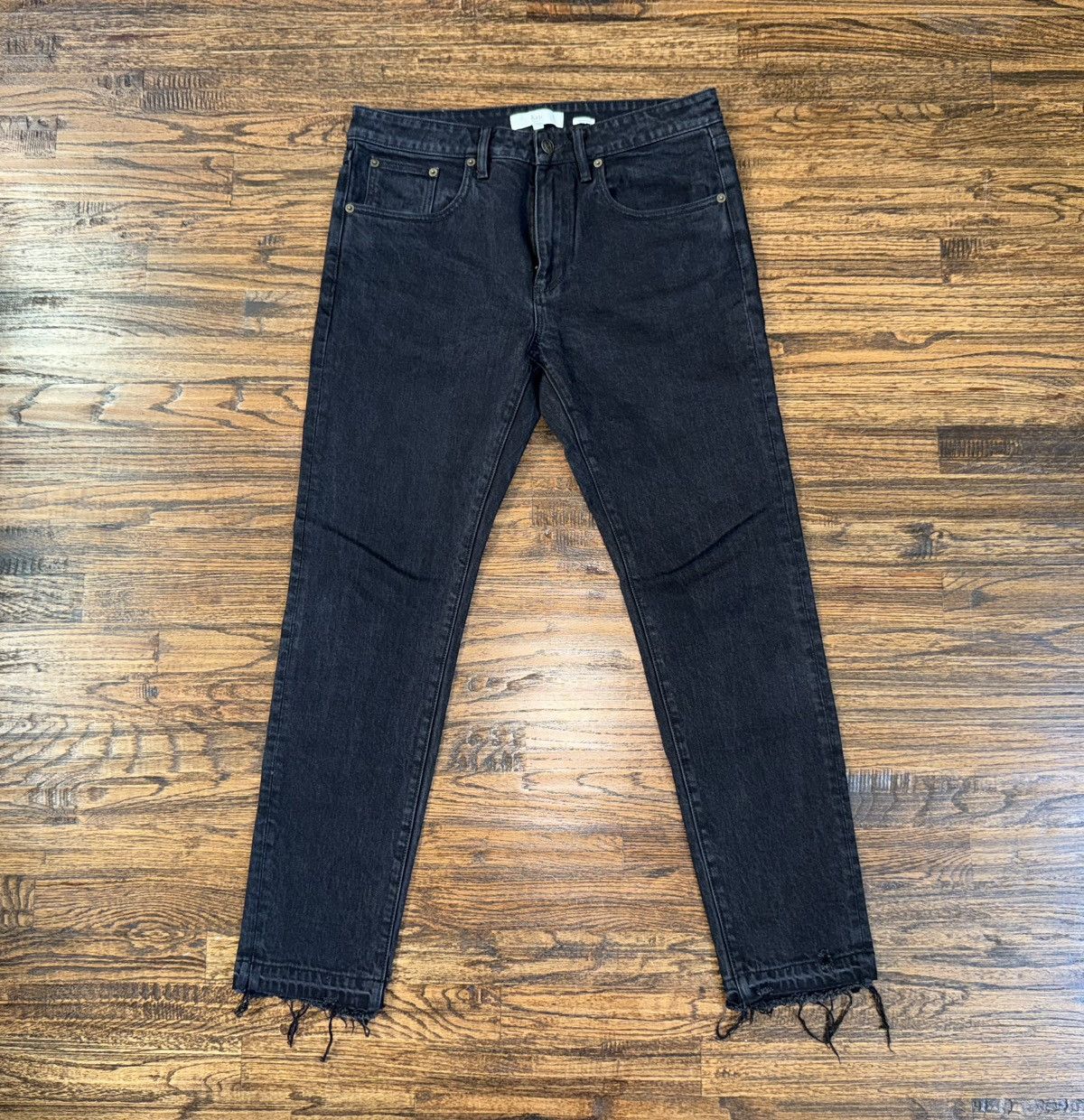 Kith KITH Varick Denim Jean Black Wash Raw Hem Size 33 Size US 33 - 2 Thumbnail