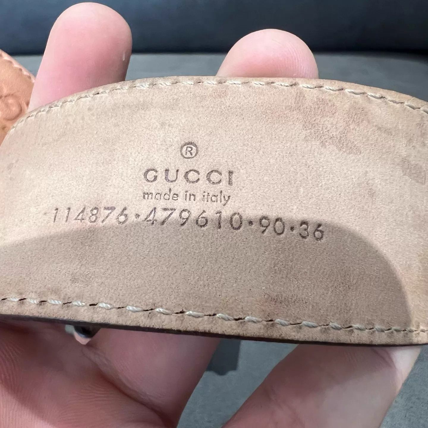 Gucci Gucci GG Monogram Full Embossed Gold Buckle Belt Size ONE SIZE - 5 Thumbnail