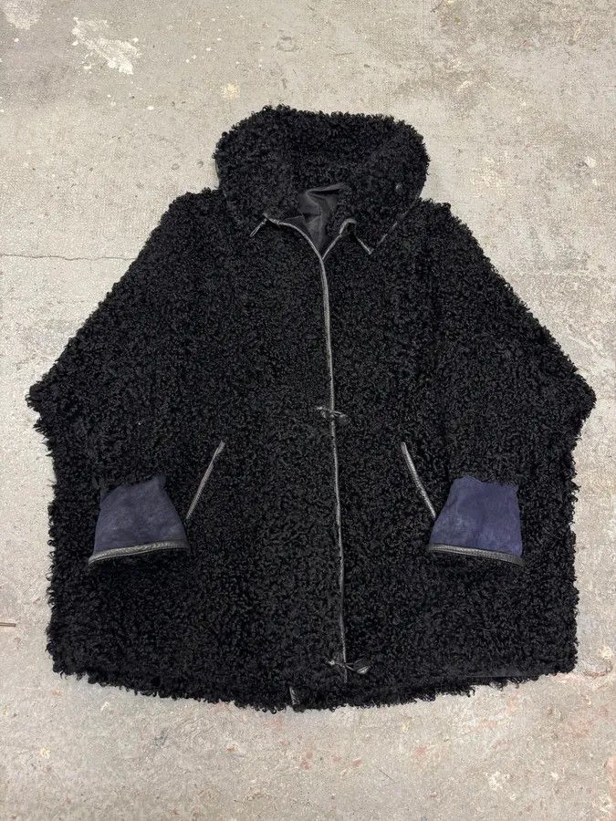 Vintage 1980s Gianni Versace Black Astrakhan Fur Long Jacket Size US S / EU 44-46 / 1 - 1 Thumbnail