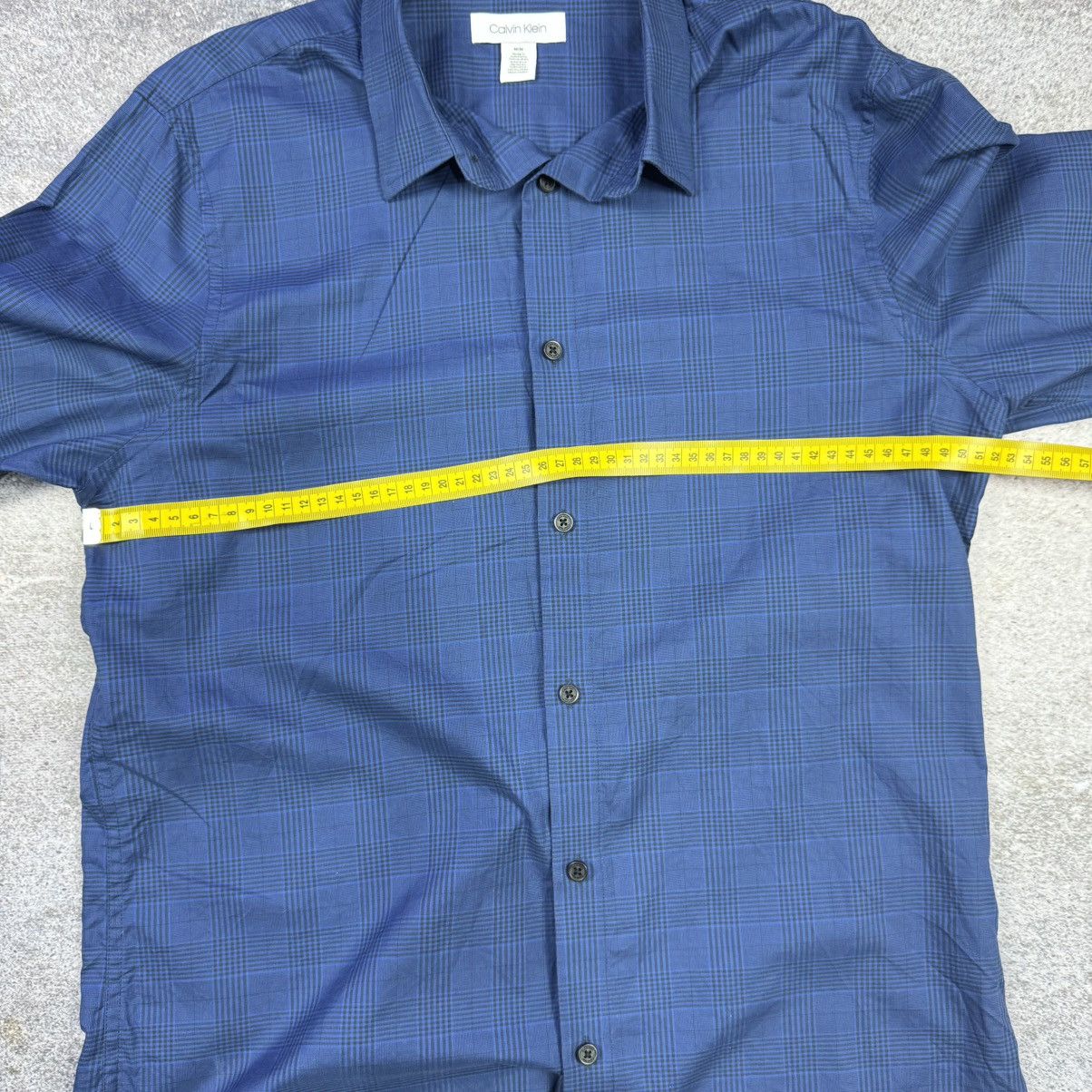 Calvin Klein Calvin Klein Men's Navy Plaid Shirt Size M Size US M / EU 48-50 / 2 - 6 Thumbnail