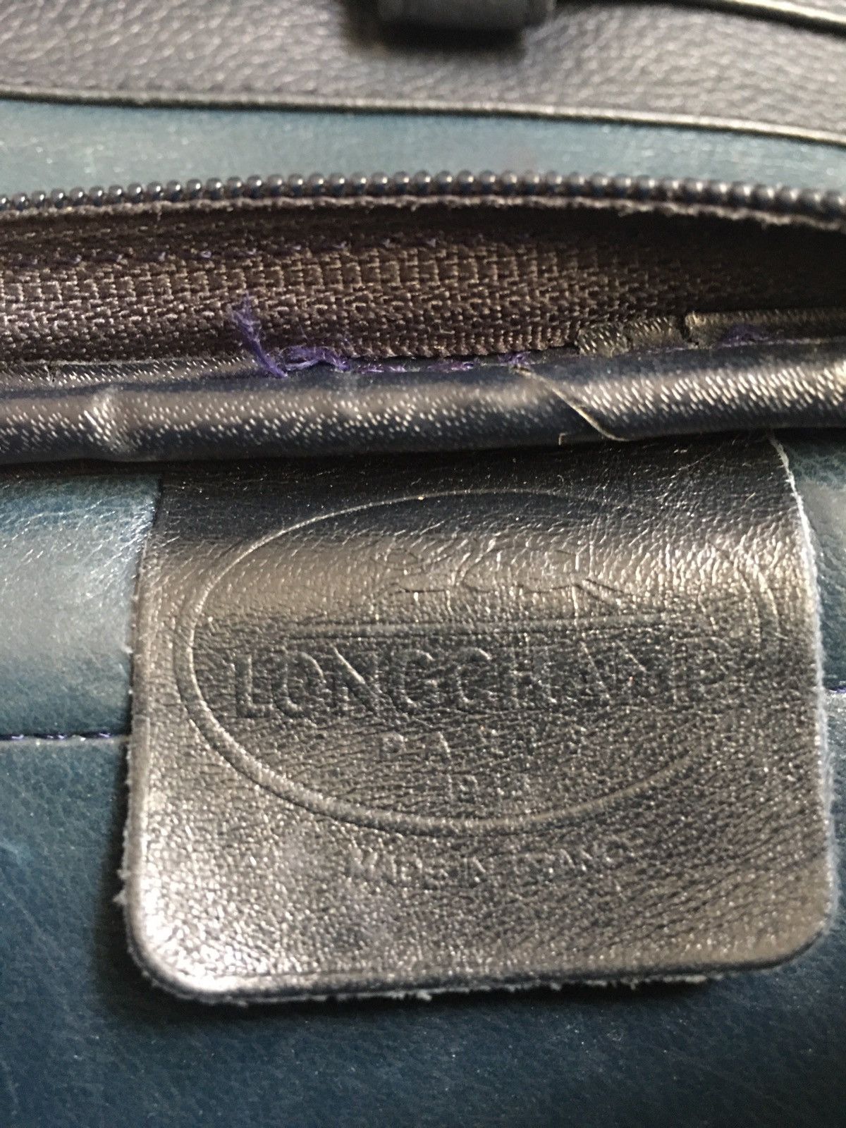 Longchamp Longchamp Paris Leather Navy Blue Shoulder Crossbody Bag Size ONE SIZE - 13 Thumbnail