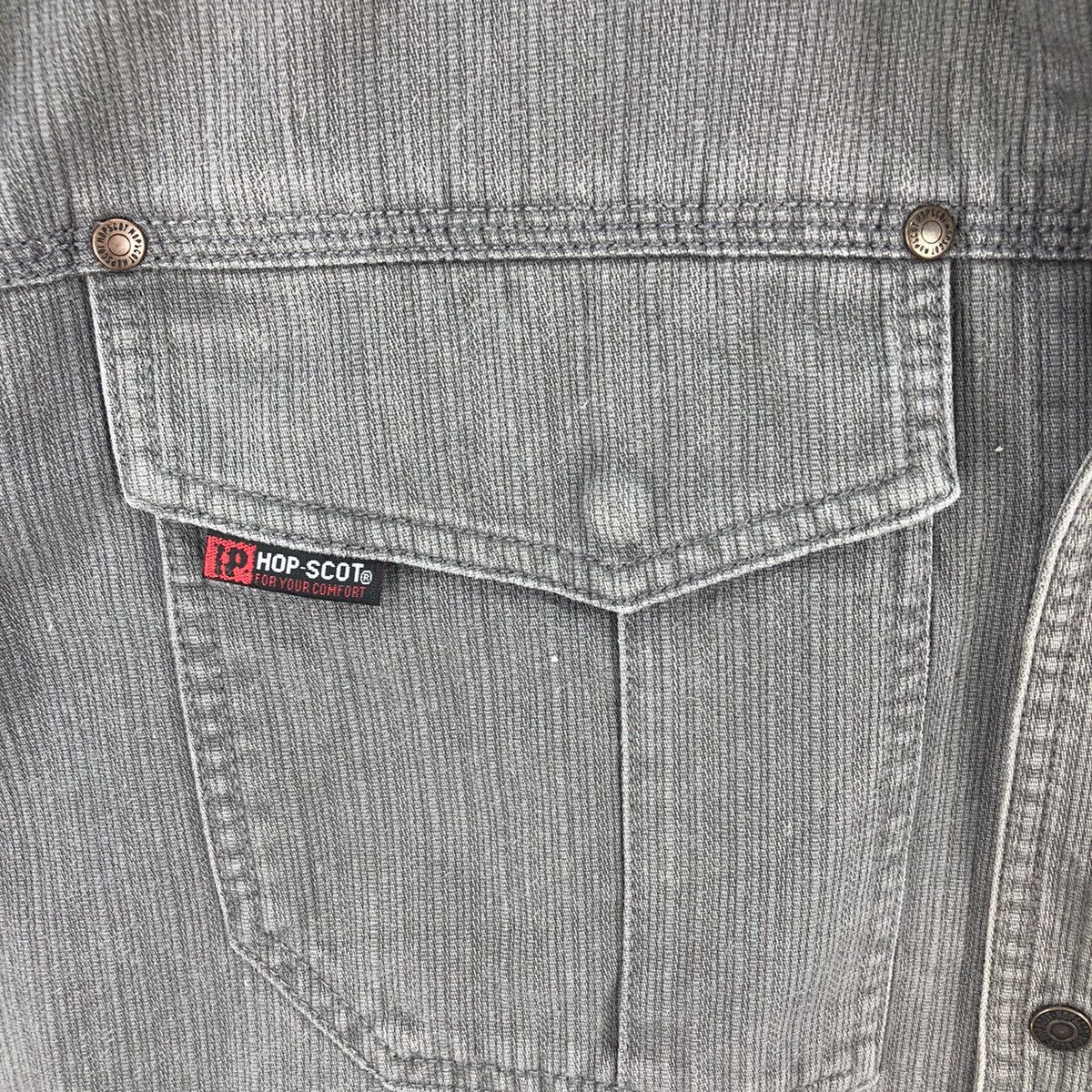 Japanese Brand Vintage 00’s Hop-Scot Faded Denim Work Shirt Size US M / EU 48-50 / 2 - 8 Thumbnail