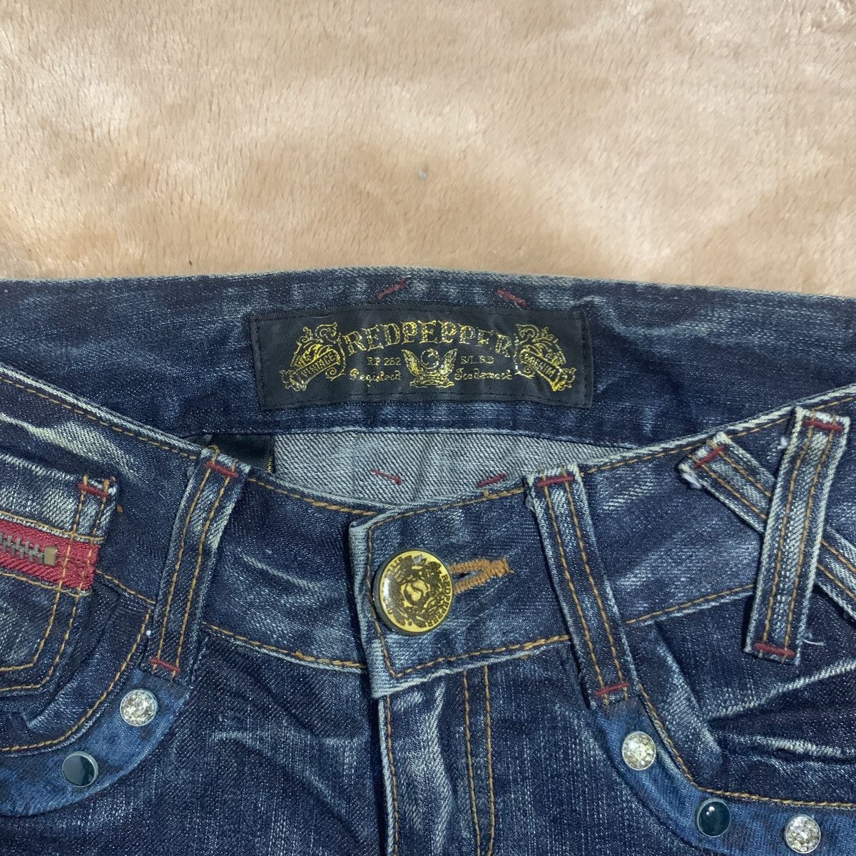 Affliction 🔥Hot🔥Japanese Red Pepper & Marijuana Embroidery Jeans 🔥 Size US 30 / EU 46 - 5 Thumbnail