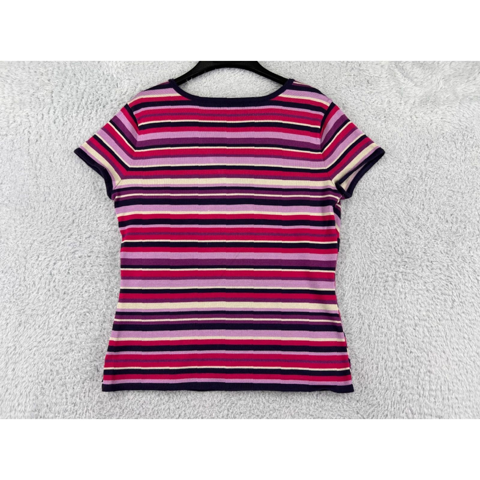 Vintage New York & Company Shirt Mens Large Pink Striped 70s Retro Look Acrylic Size L / US 10 / IT 46 - 2 Thumbnail