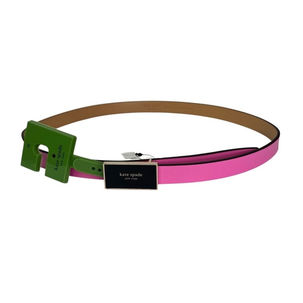 Kate Spade Kate Spade enamel logo plaque belt Carousel Pink Medium Size ONE SIZE - 1 Thumbnail