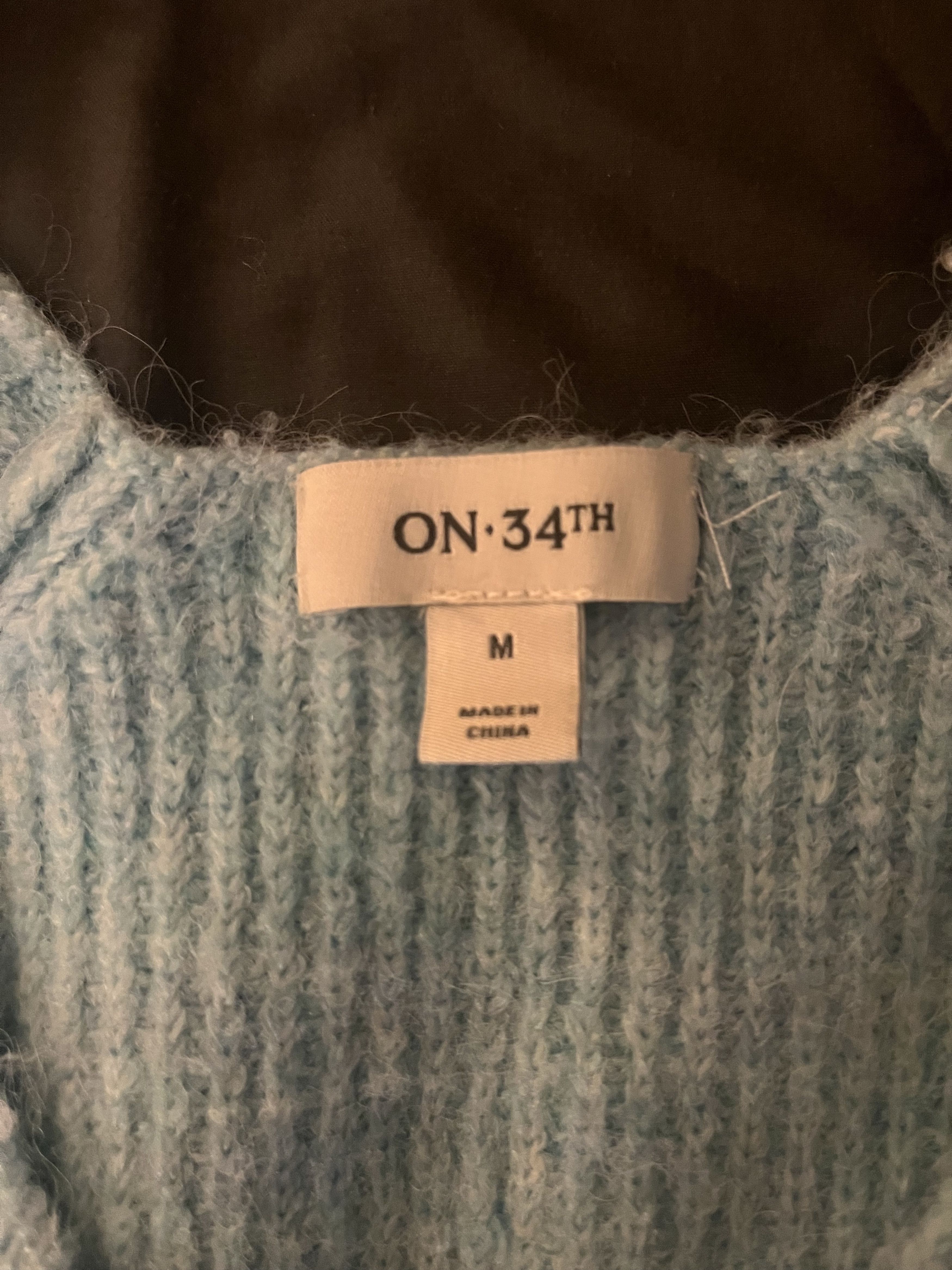 Other Blue ON 34th V-Neck Pointelle-Sleeve Sweater size M Size M / US 6-8 / IT 42-44 - 5 Thumbnail