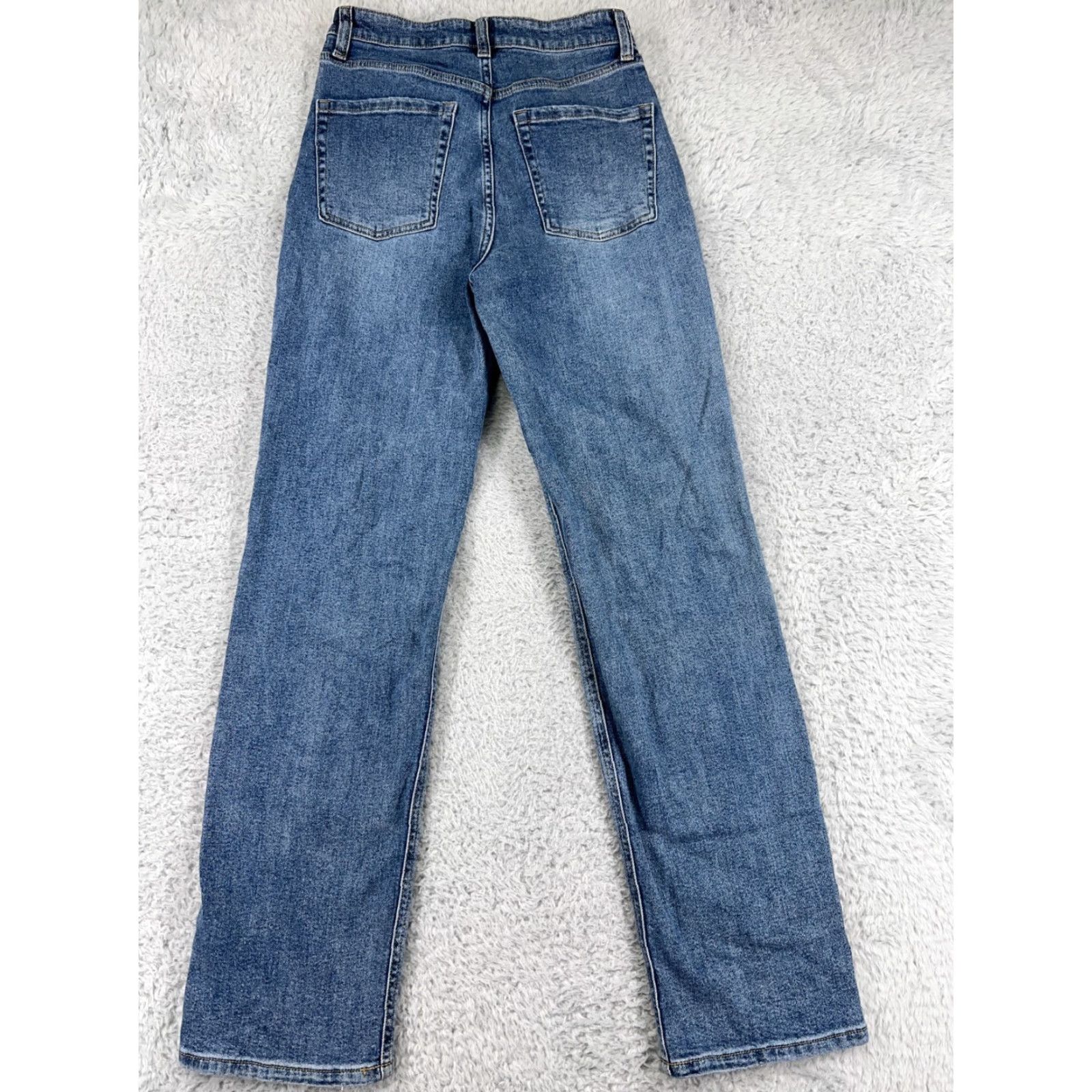 Vintage Wild Fable Jeans Womens 2 Blue Distressed Button Fly Straight Medium Wash 26x30 Vintage No Mens Womens Girls? Size 26" / US 2 / IT 38 - 2 Thumbnail