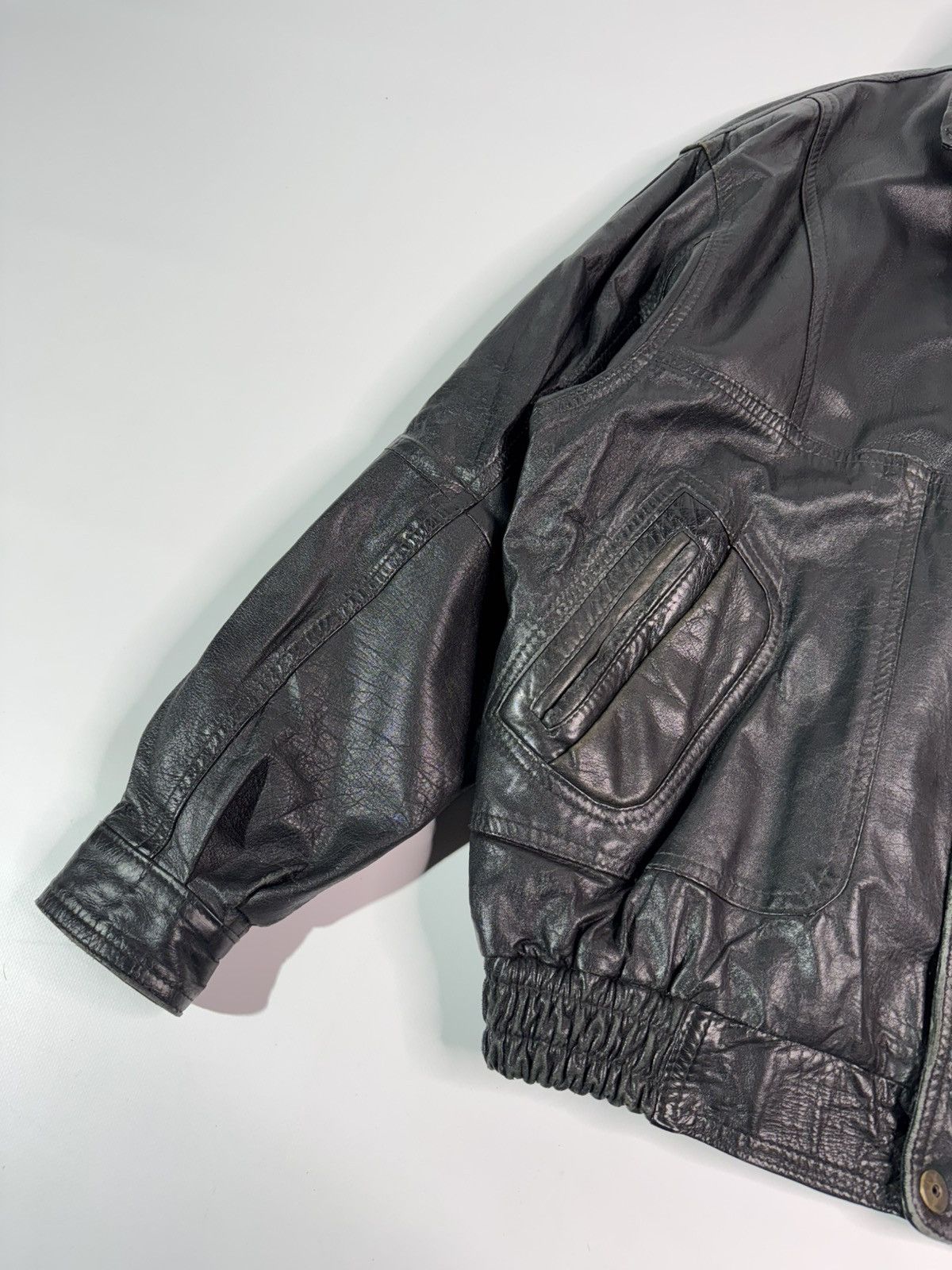Other Vintage Made in Italy leather jacket boxy avant garde swag Size US L / EU 52-54 / 3 - 2 Thumbnail