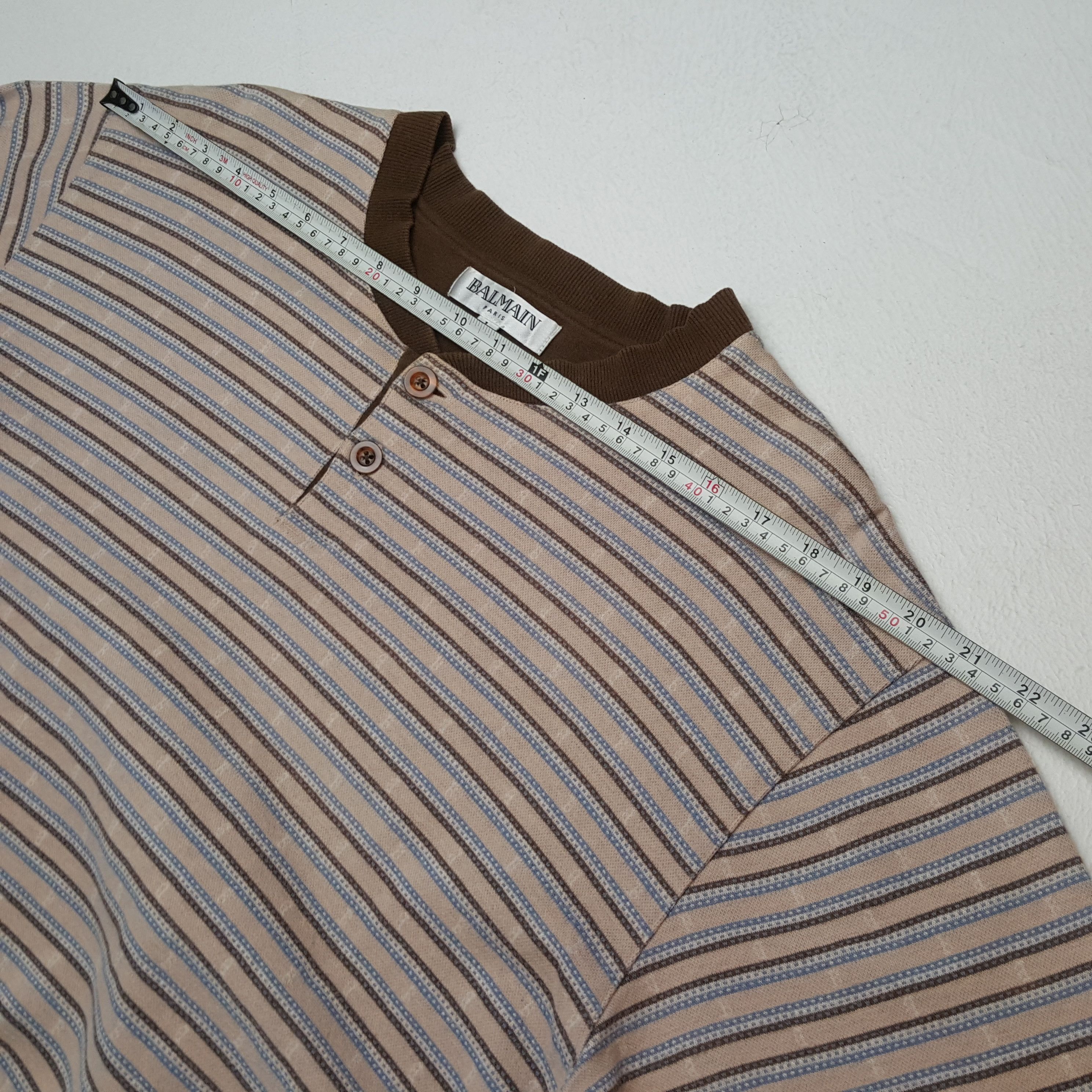 Balmain × Vintage BALMAIN PARIS Fashion Style Stripes Design Sweatshirt Size US M / EU 48-50 / 2 - 4 Thumbnail
