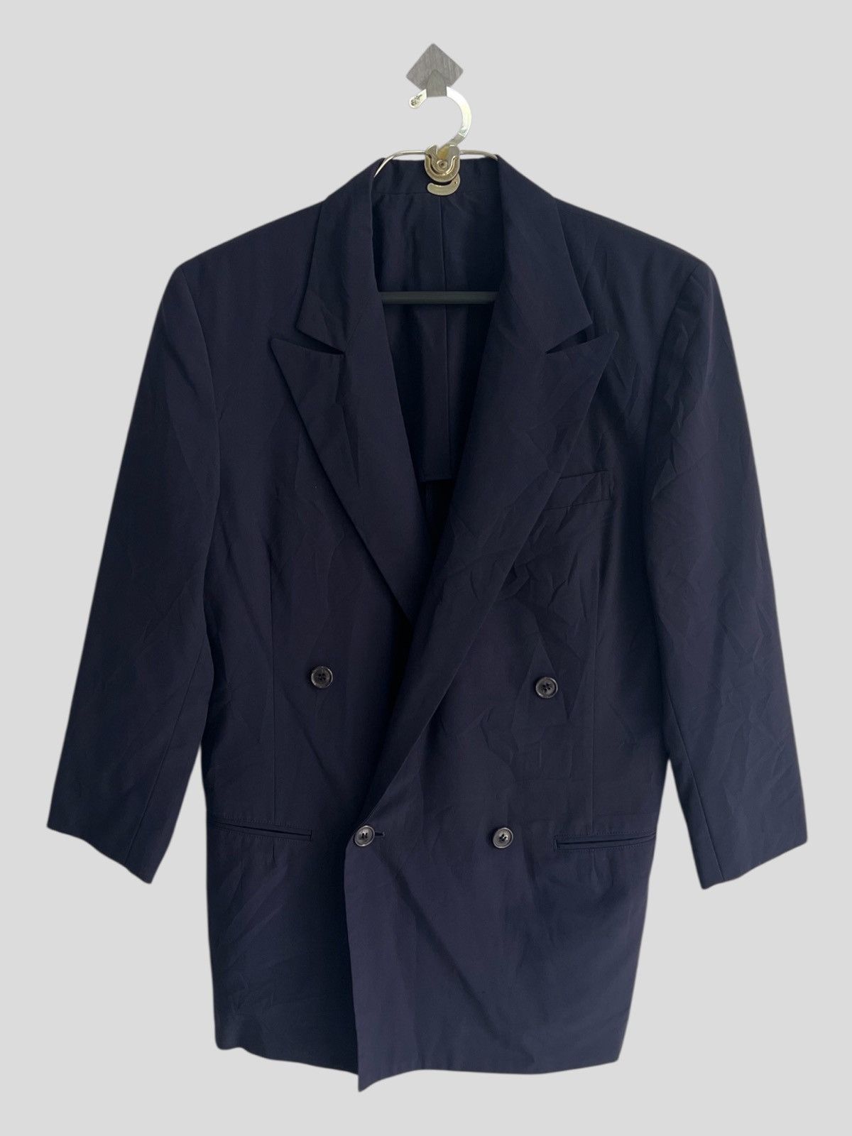 Yohji Yamamoto 80s Yohji Yamamoto Workshop Double Breasted Gentleman Blazer Size US M / EU 48-50 / 2 - 1 Thumbnail