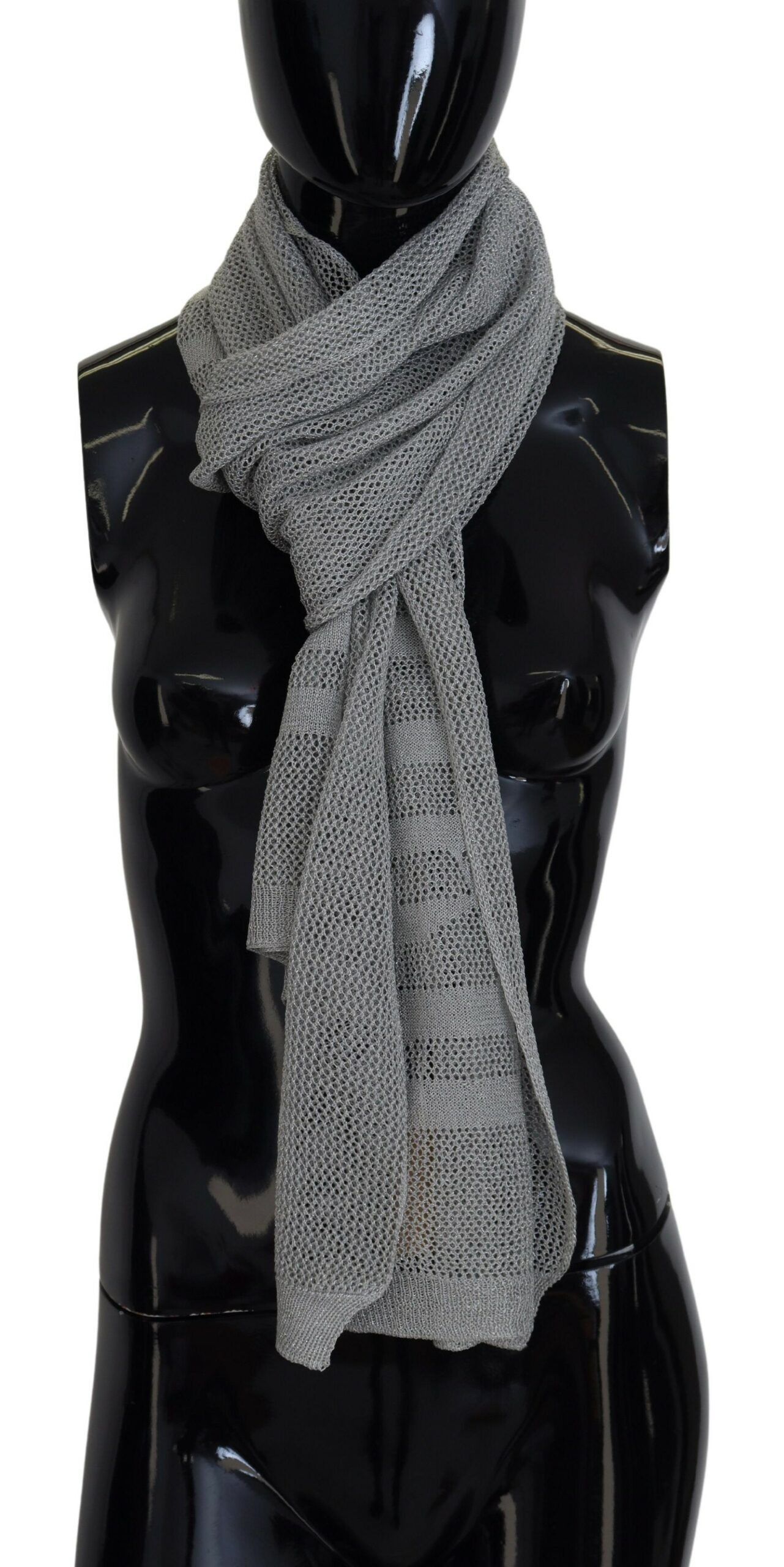 John Galliano Elegant Gray Knitted Designer Women's Scarf Size ONE SIZE - 1 Thumbnail