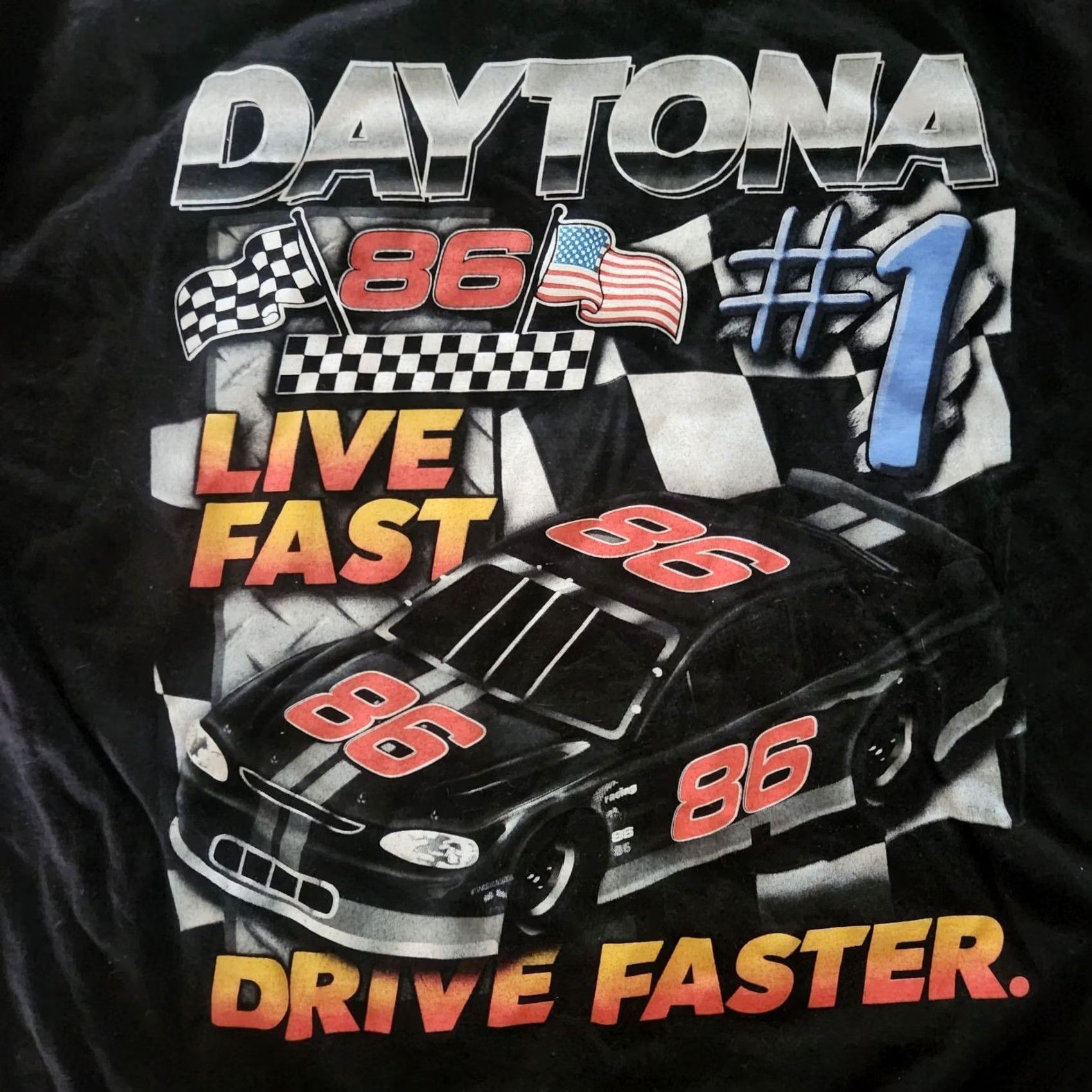 NASCAR NASCAR Daytona 500 Shirt Mens XL Black Double Sided Retro Style 1983 Tee Size US XL / EU 56 / 4 - 4 Thumbnail