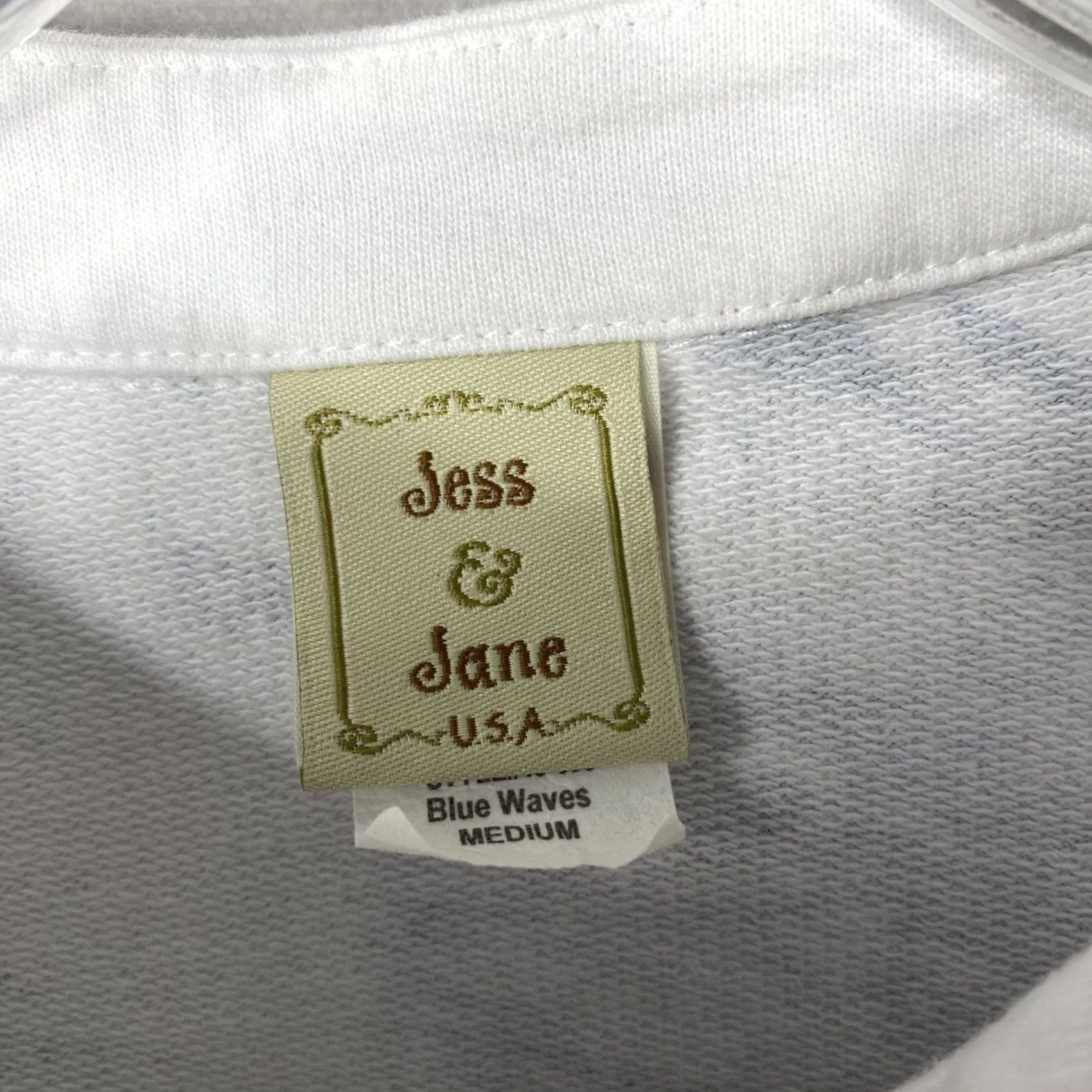 Vintage Jess & Jane Sweatshirt Womens M Black White Blue Splatter Rhinestones Full Zip Size M / US 6-8 / IT 42-44 - 4 Thumbnail
