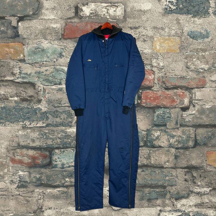 Vintage Vintage Coveralls Navy Blue Insluated Cloth Made in USA