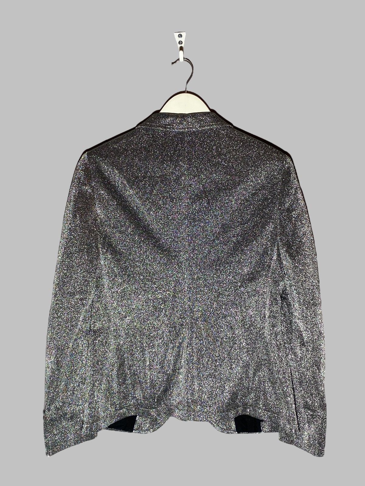 Tagliatore Tagliatore Women’s Glitter Silver Blazer Jacket Size L / US 10 / IT 46 - 3 Thumbnail