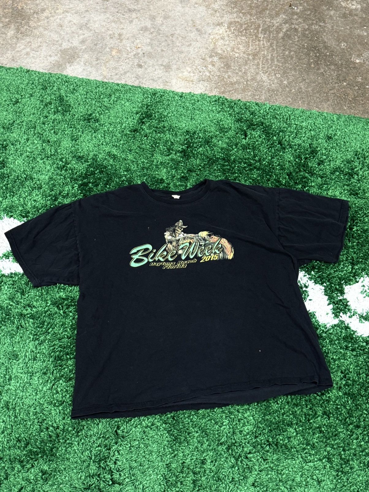 Vintage Vintage Distressed Bike Week Flaming Skeleton Flame Tee XL Size US XL / EU 56 / 4 - 3 Thumbnail