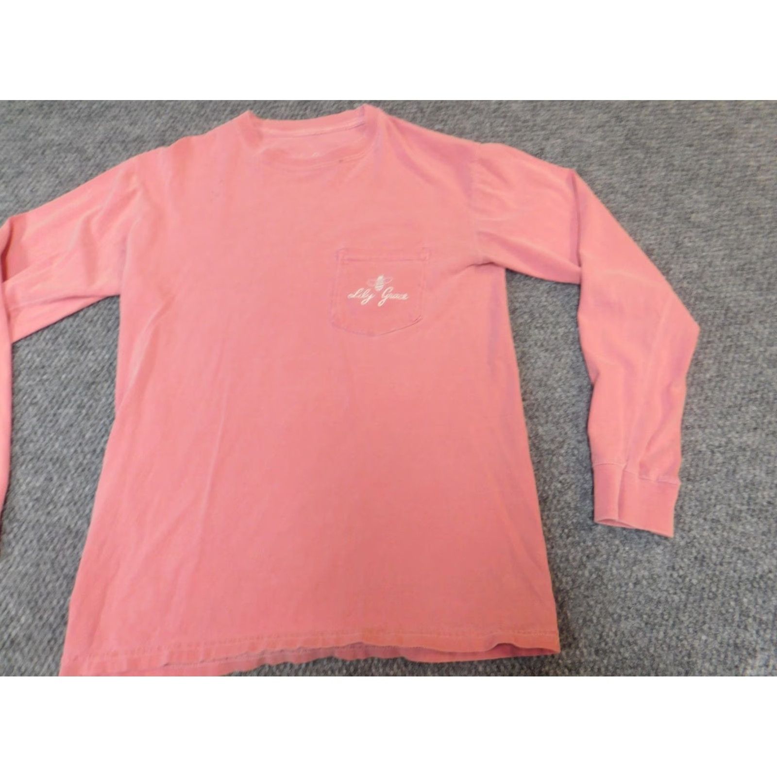 Vintage Lily Shirt Womens S Pink Long Sleeve Cotton Polyester Rayon Crew Neck Casual T-Shirt Classic Basic Breathable Size S / US 4 / IT 40 - 3 Thumbnail