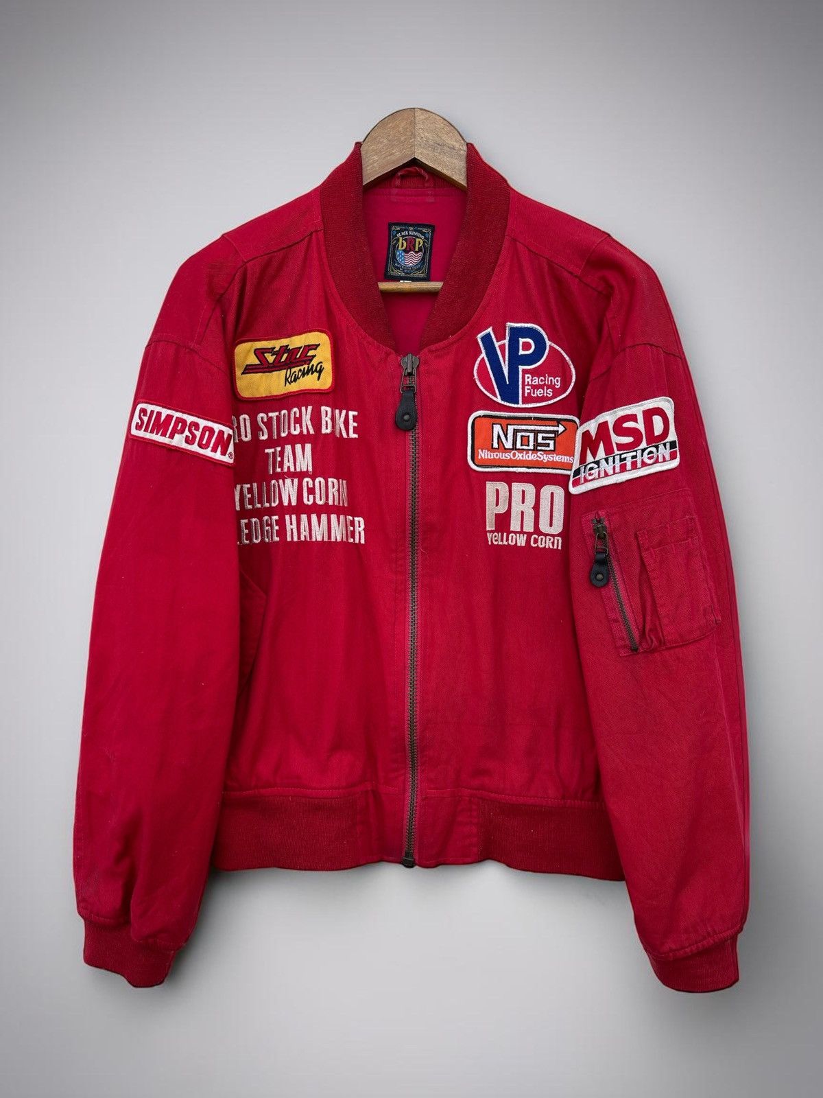 YELLOW CORN 🔥VINTAGE 90'S YELLOW CORN FULL PATCHES RACING BOMBER JACKET Size US L / EU 52-54 / 3 - 3 Thumbnail